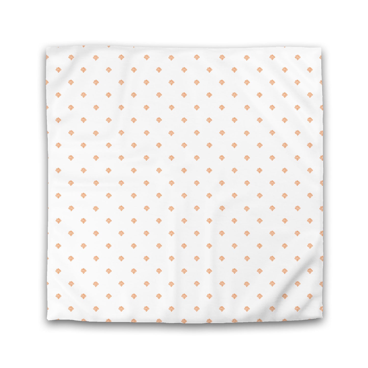 Off-white Cotton Sateen Duvet Cover, Orange Hand-painted Swizzle Motif Print, King (width x length) 106 x 92 inches / 269 x 234 cm