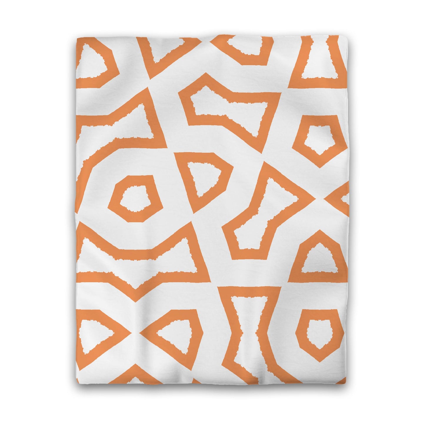 White Microfiber Duvet Cover, Bold Orange Graphic, Twin (width x length) 68 x 88 inches / 173 x 224 cm