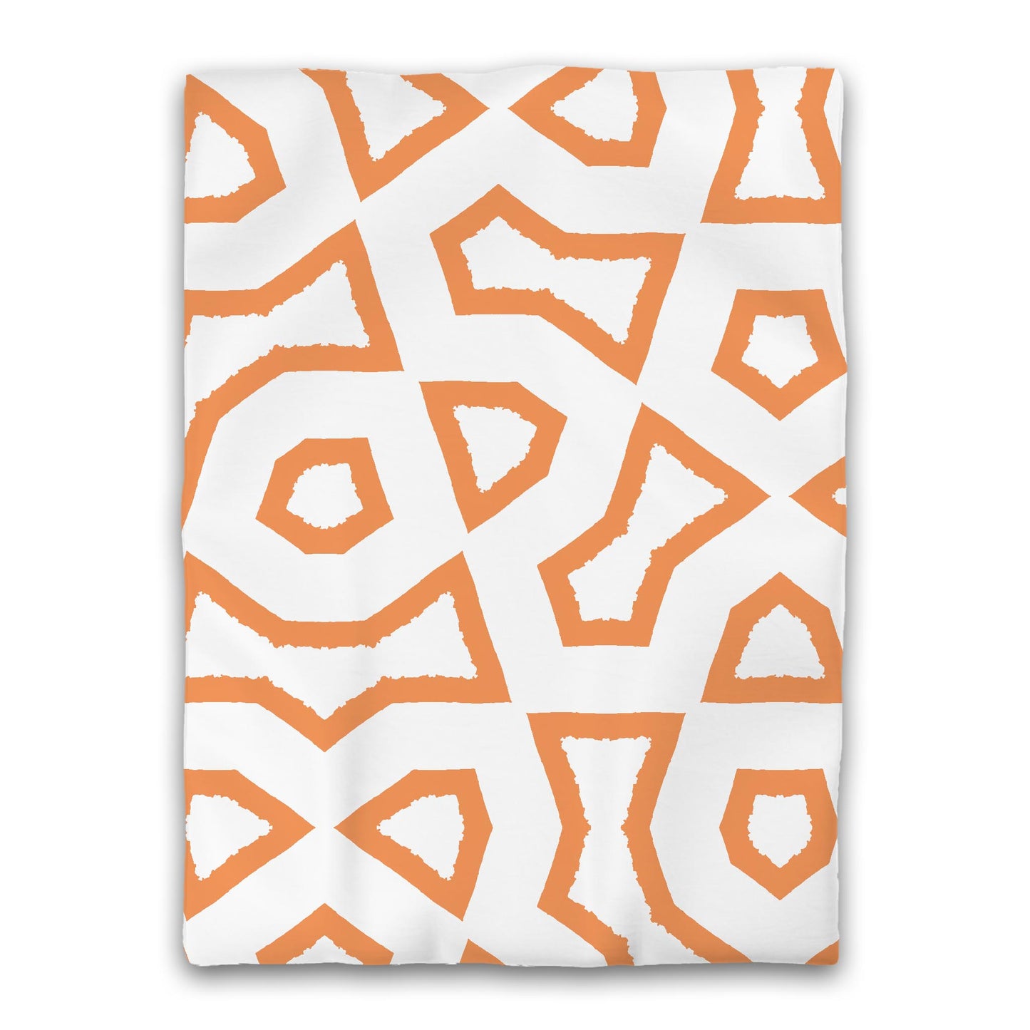 White Microfiber Duvet Cover, Bold Orange Graphic, Twin XL (width x length) 68 x 92 inches / 173 x 234 cm