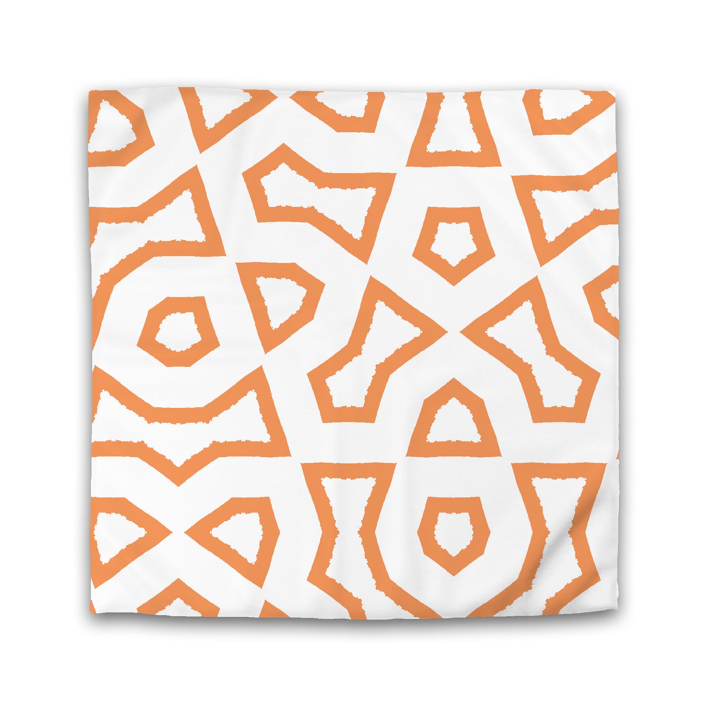 White Microfiber Duvet Cover, Bold Orange Graphic, King (width x length) 104 x 88 inches / 264 x 224 cm