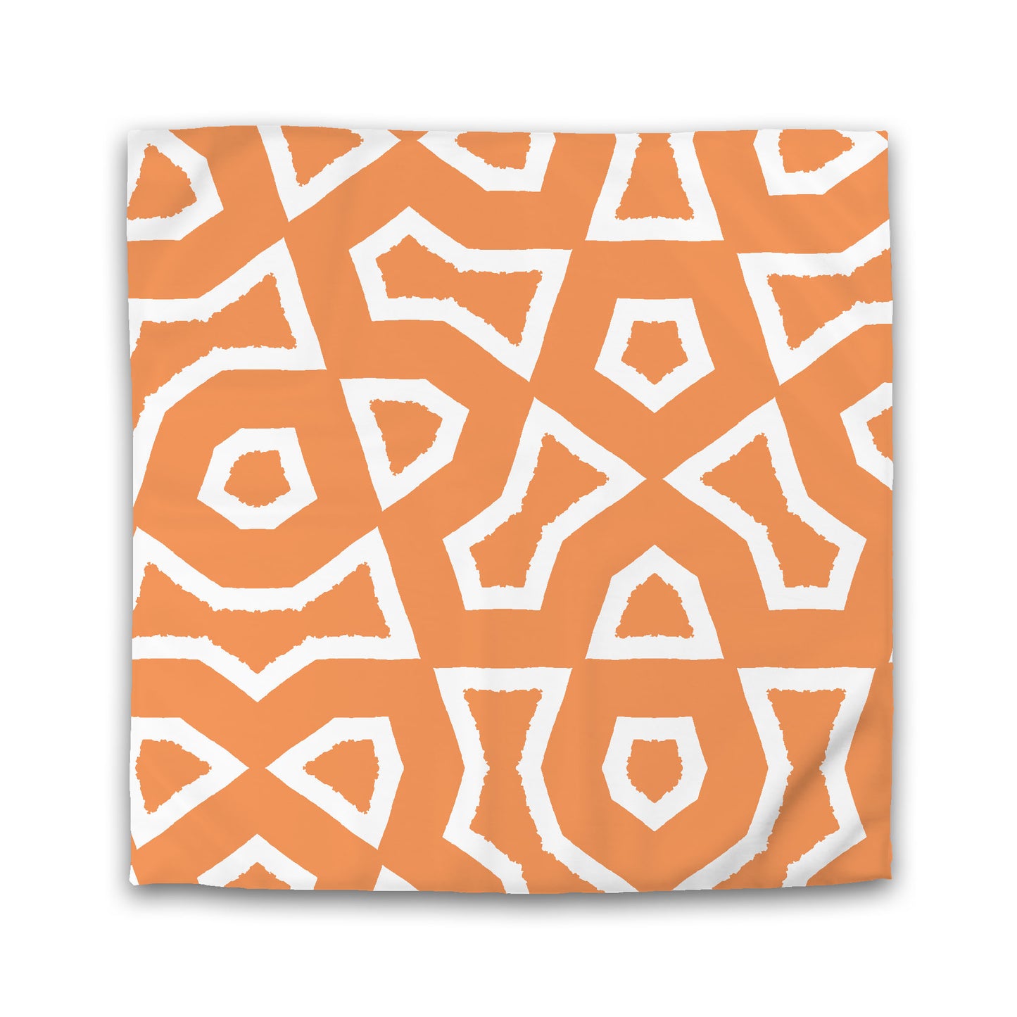Orange Microfiber Duvet Cover, Bold White Graphic, King (width x length) 104 x 88 inches / 264 x 224 cm