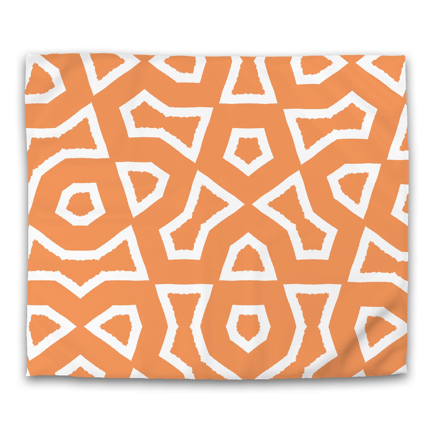 Orange Microfiber Duvet Cover, Bold White Graphic | MFDU-1181-392