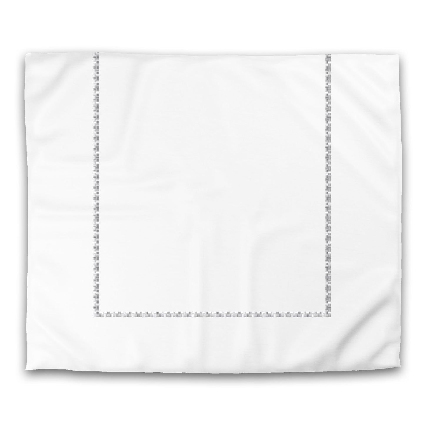 White Microfiber Duvet Cover, Grey Double Weave Motif Print, Classic Border | MFDU-1203-143