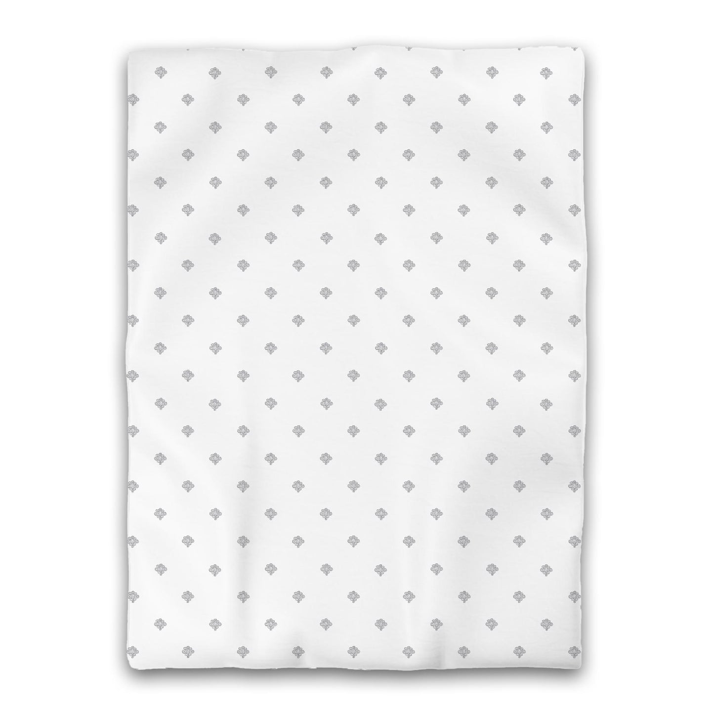 White Microfiber Duvet Cover, Grey Hand-painted Swizzle Motif Print, Twin XL (width x length) 68 x 92 inches / 173 x 234 cm