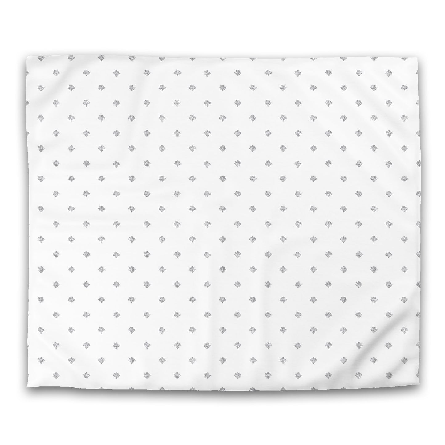 White Microfiber Duvet Cover, Grey Hand-painted Swizzle Motif Print | MFDU-1203-171