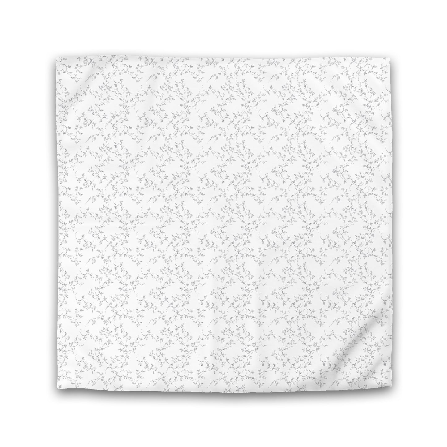 White Microfiber Duvet Cover, Grey Hand-painted Vine Print, King (width x length) 104 x 88 inches / 264 x 224 cm