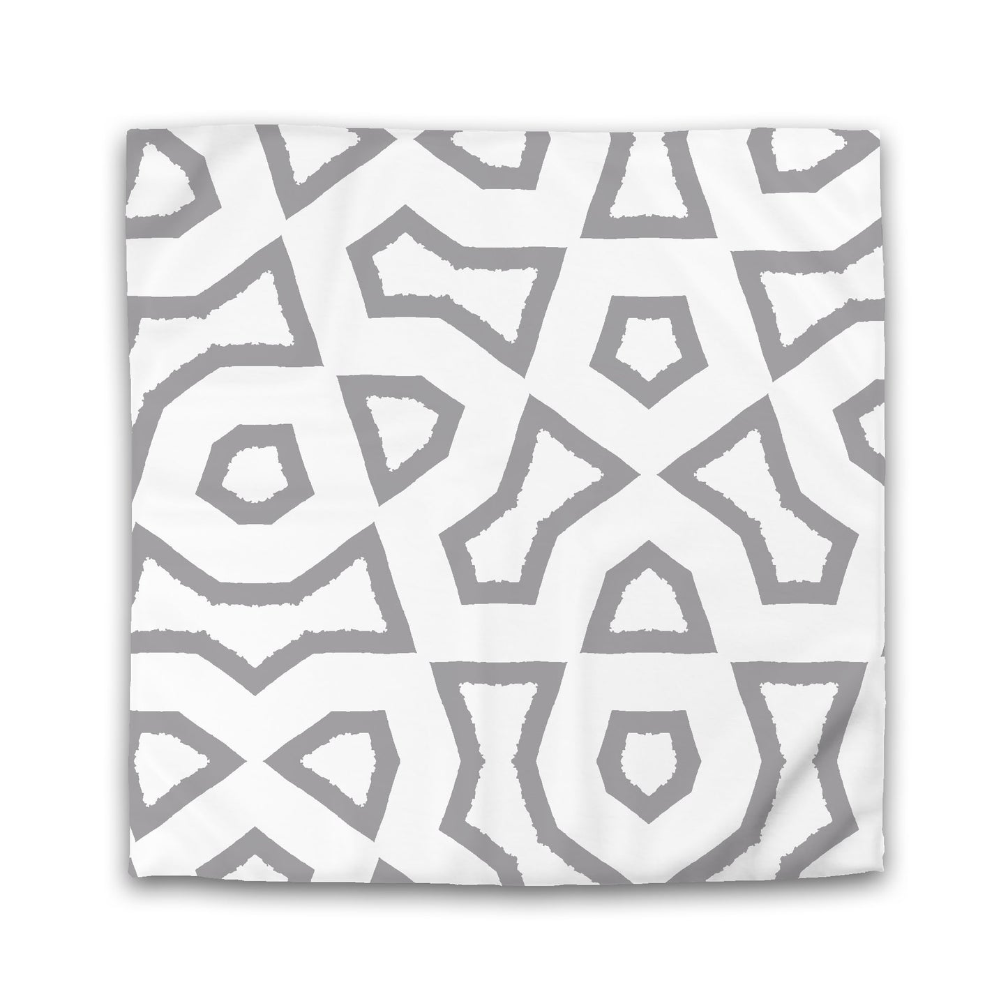 White Microfiber Duvet Cover, Bold Grey Graphic, King (width x length) 104 x 88 inches / 264 x 224 cm