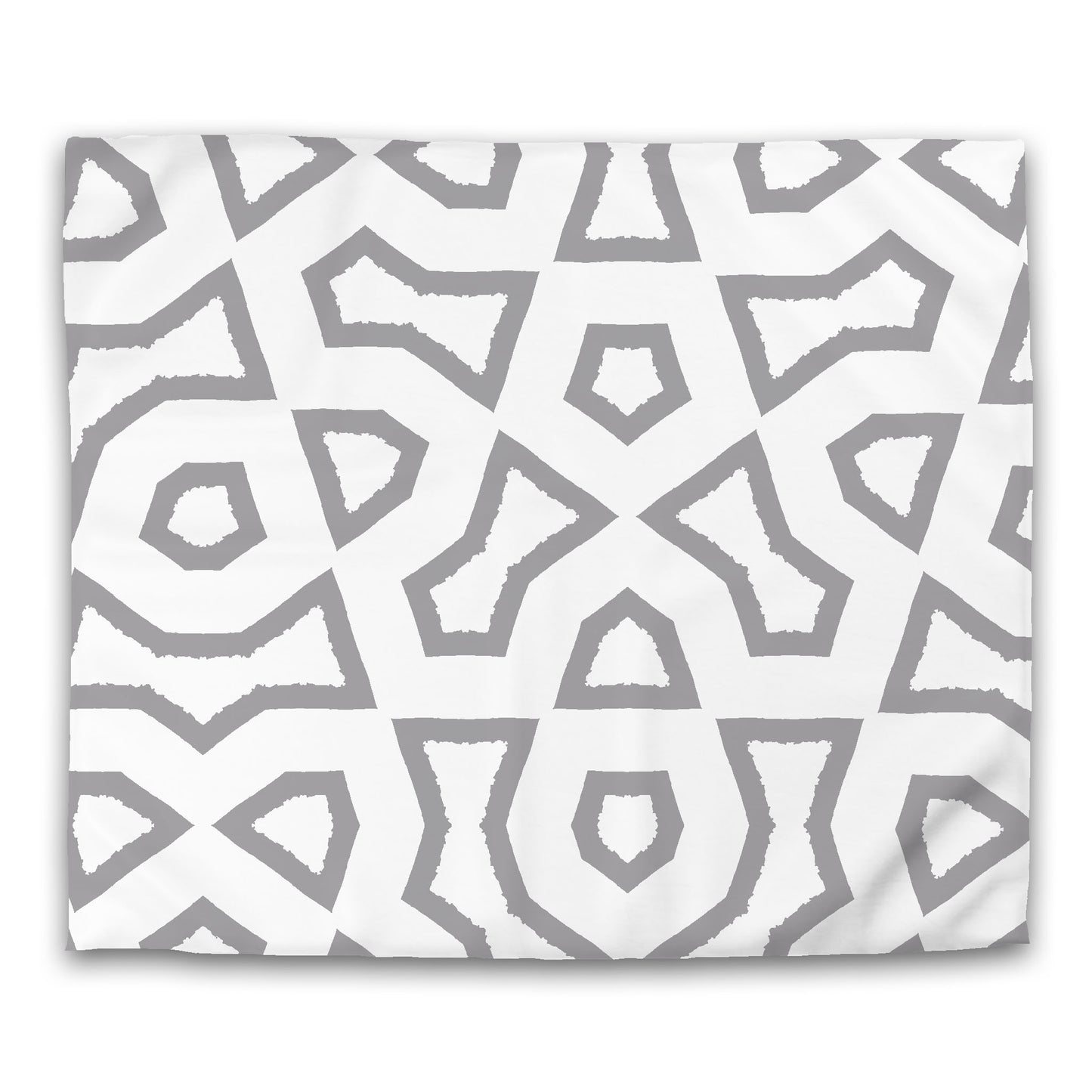 White Microfiber Duvet Cover, Bold Grey Graphic | MFDU-1203-391