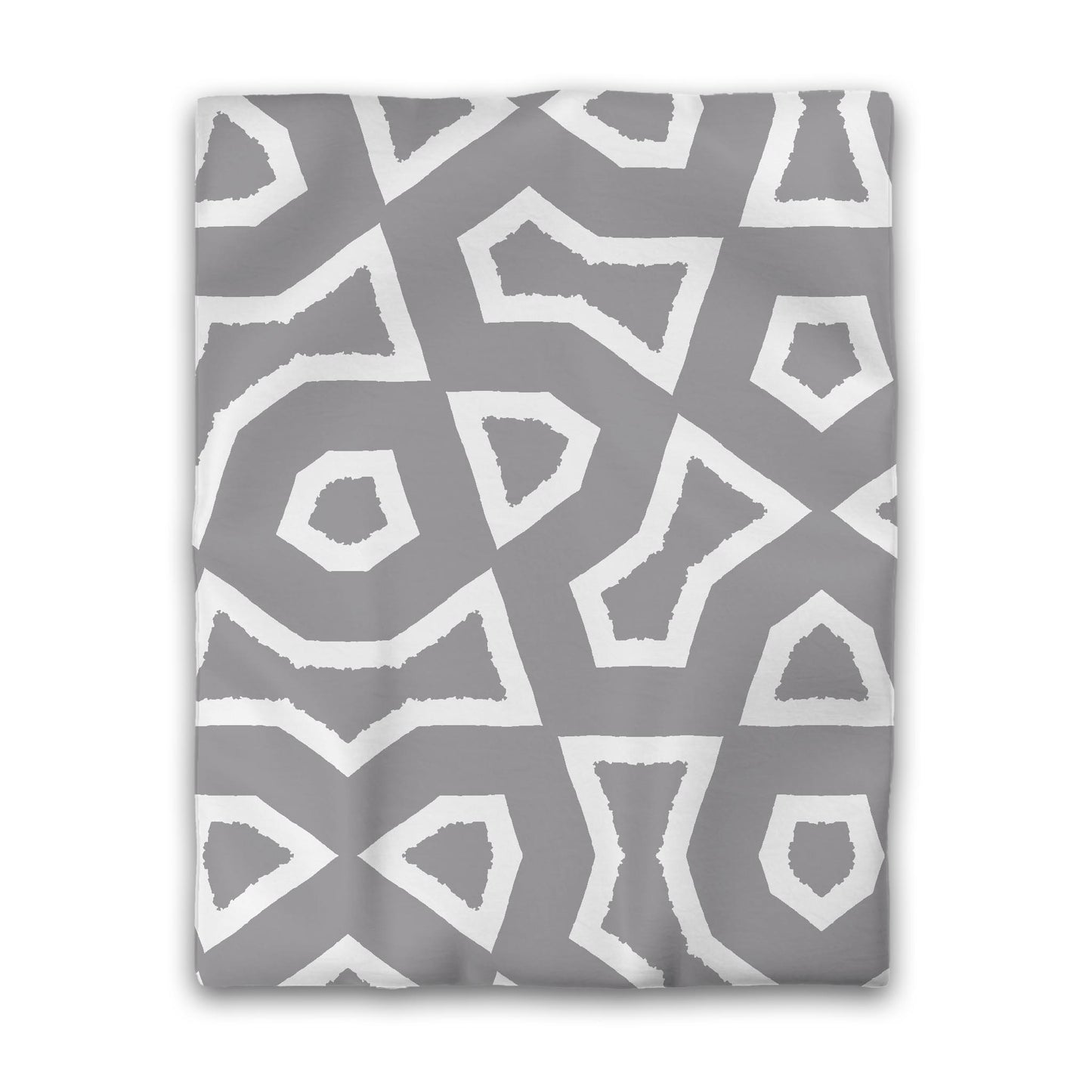 Grey Microfiber Duvet Cover, Bold White Graphic, Twin (width x length) 68 x 88 inches / 173 x 224 cm