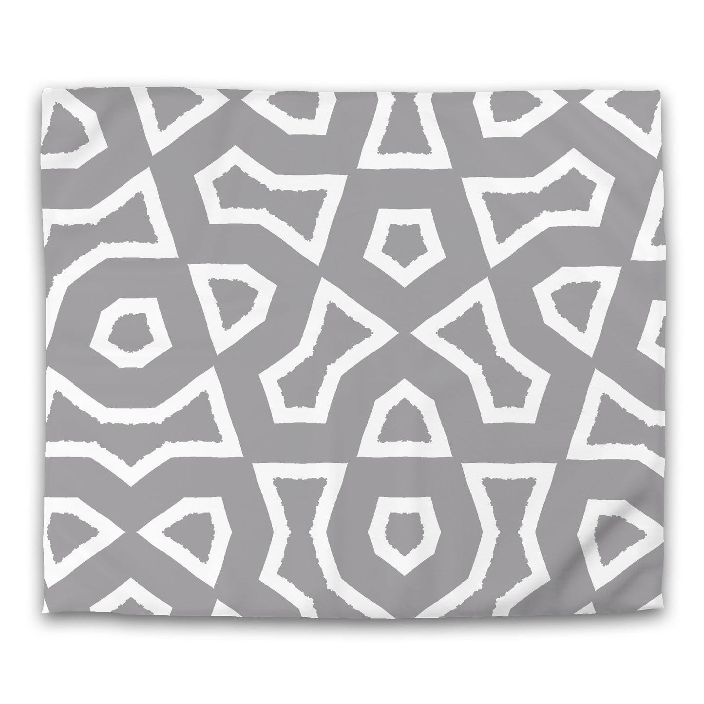 Grey Microfiber Duvet Cover, Bold White Graphic | MFDU-1203-392