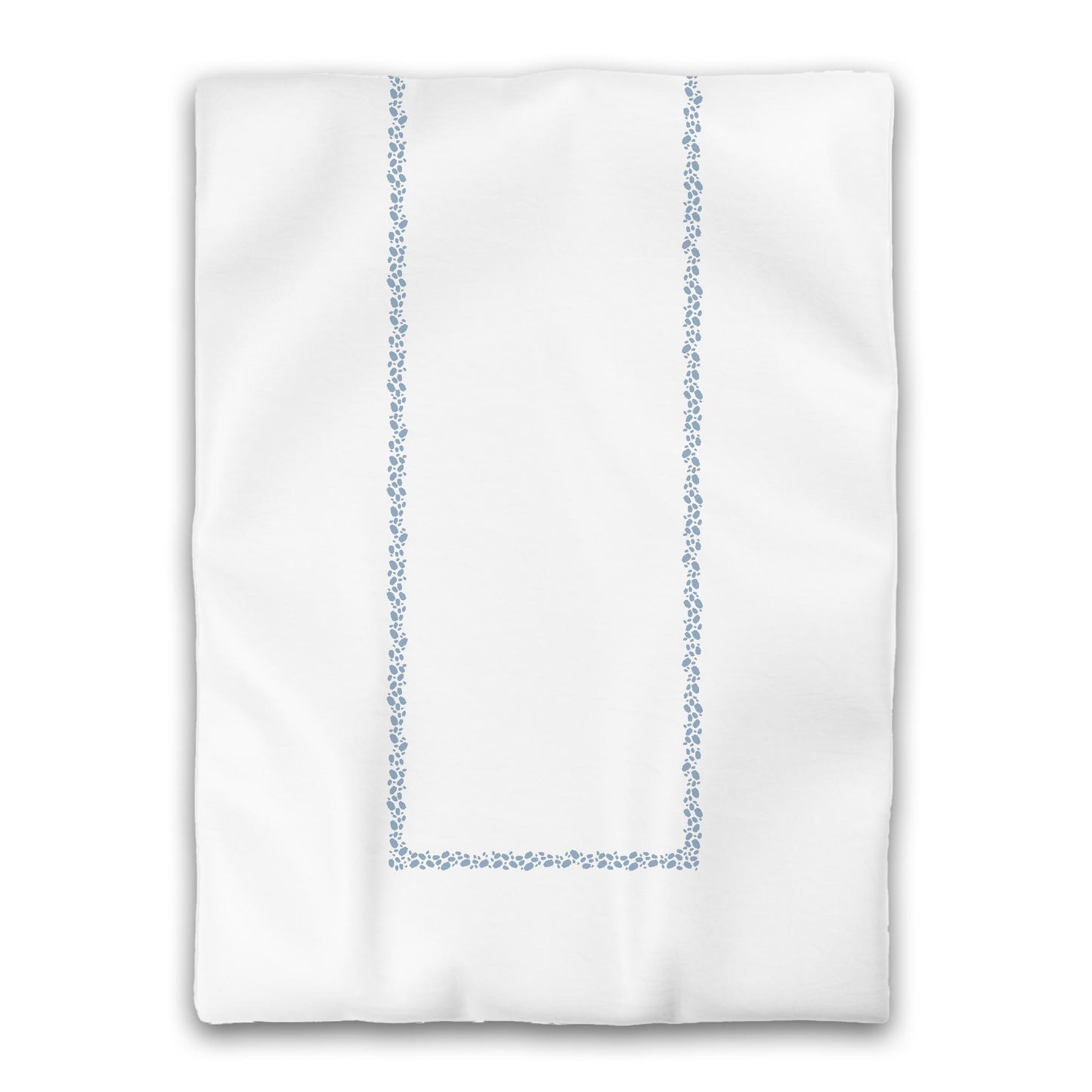 White Microfiber Duvet Cover, Blue Hand-painted Dab Motif Print, Classic Border, Twin XL (width x length) 68 x 92 inches / 173 x 234 cm
