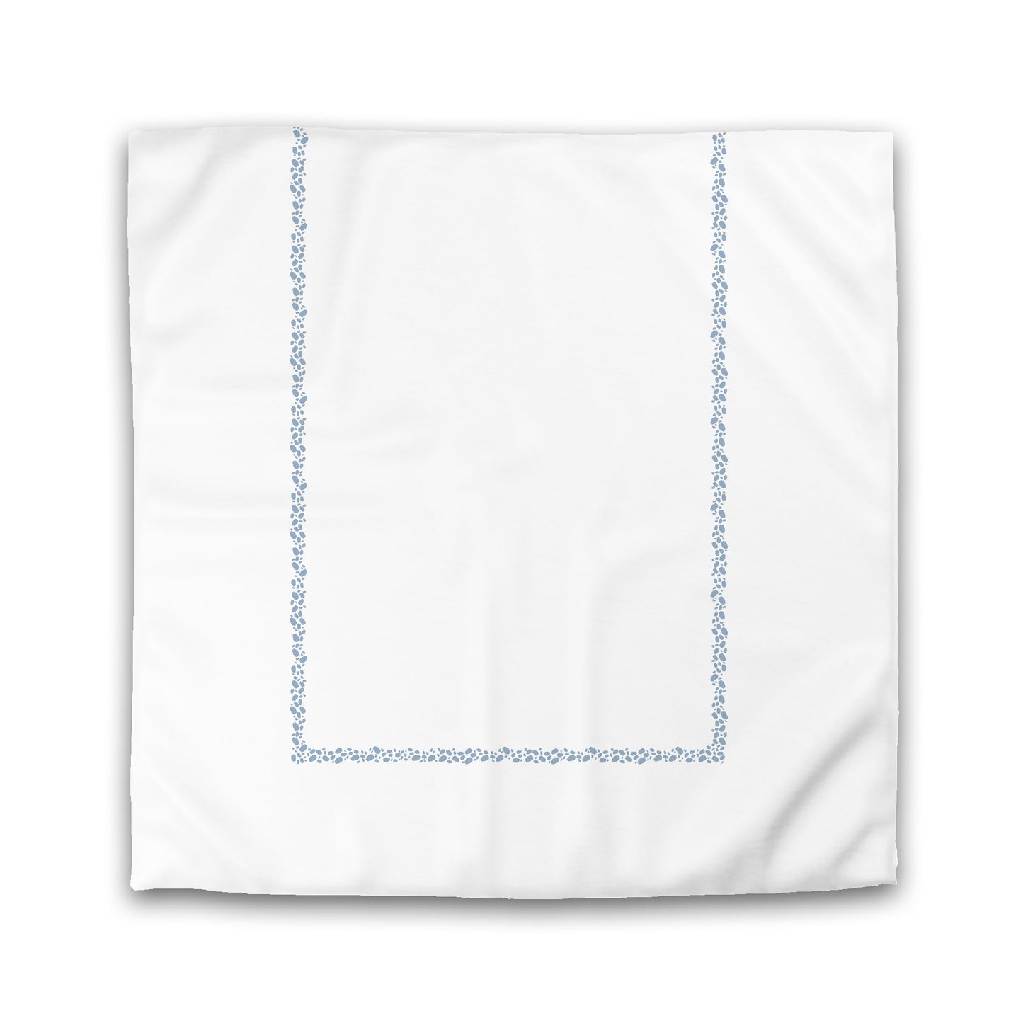 White Microfiber Duvet Cover, Blue Hand-painted Dab Motif Print, Classic Border, King (width x length) 104 x 88 inches / 264 x 224 cm