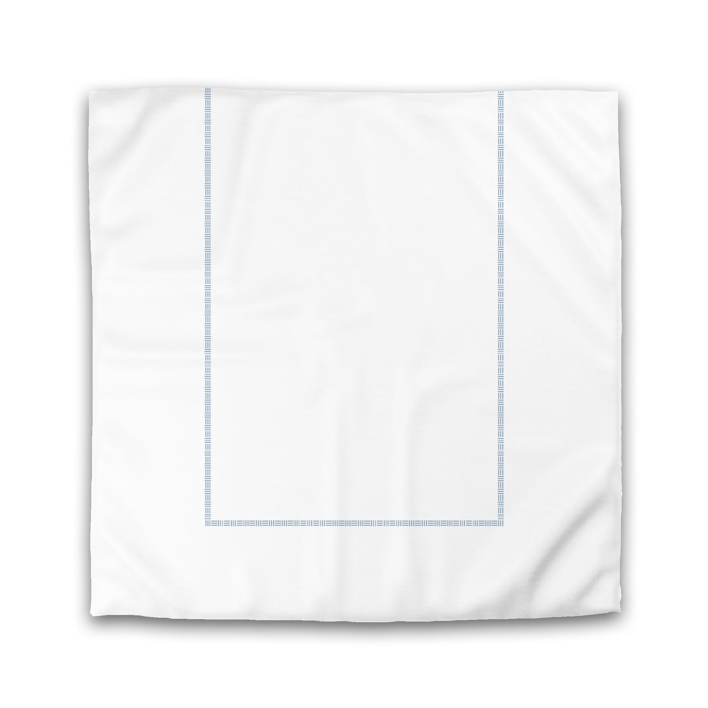 Off-white Cotton Sateen Duvet Cover, Blue Single Weave Motif Print, Classic Border, King (width x length) 106 x 92 inches / 269 x 234 cm