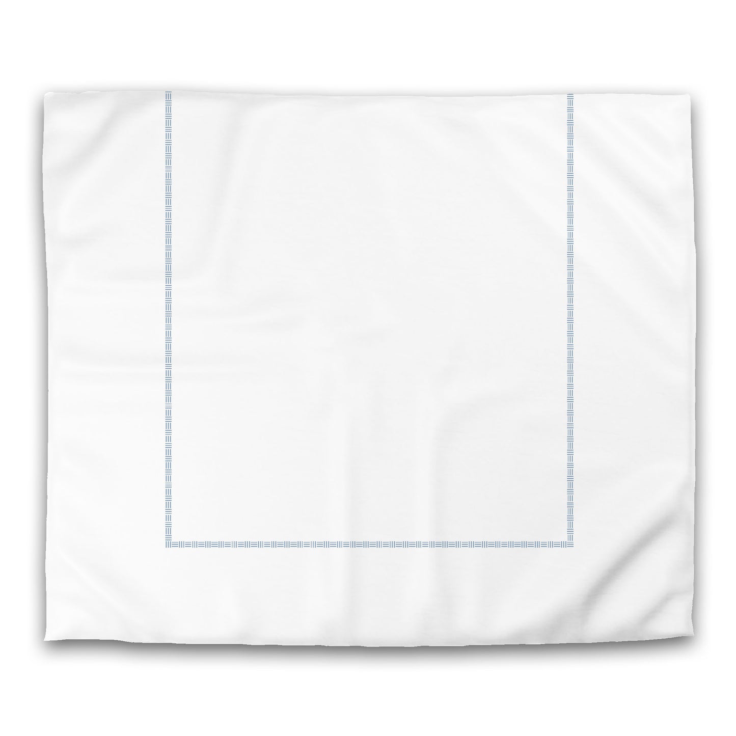 Off-white Cotton Sateen Duvet Cover, Blue Single Weave Motif Print, Classic Border | CSDU-1231-141