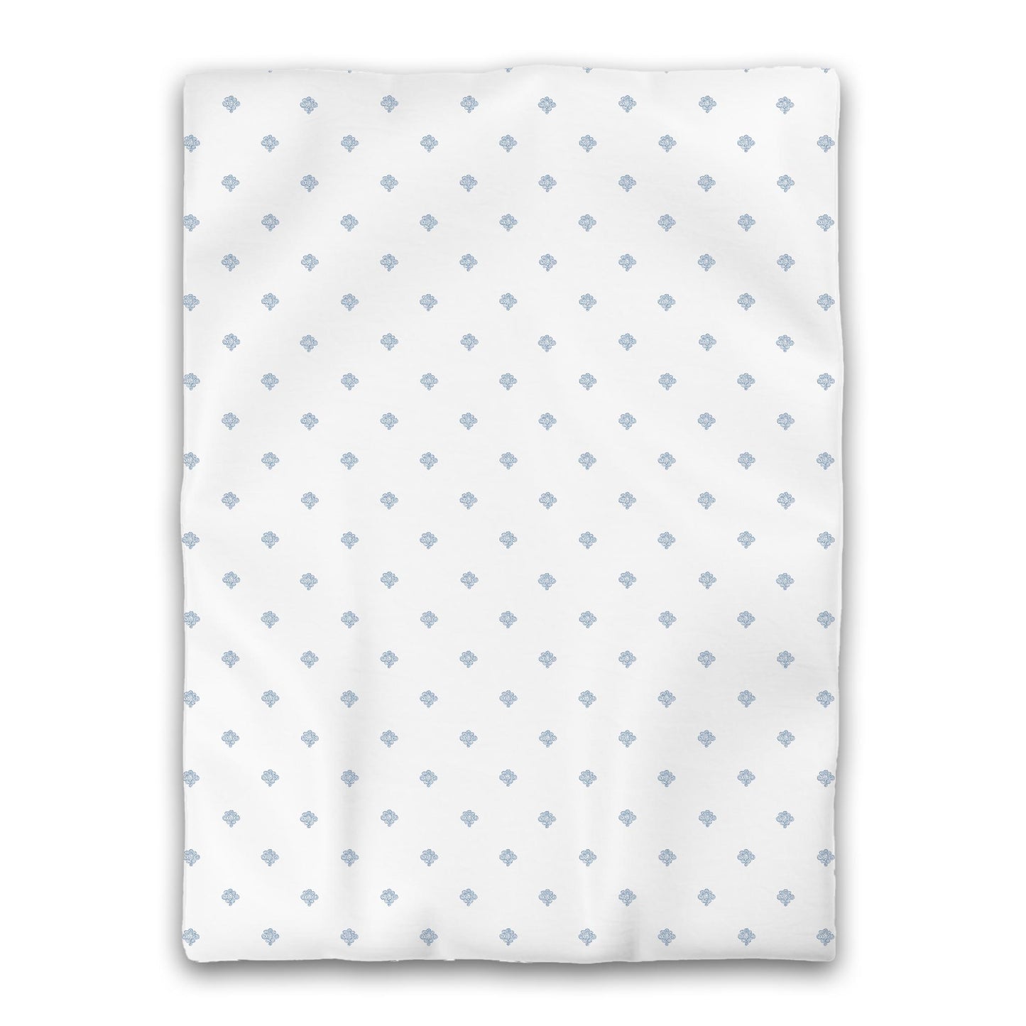 White Microfiber Duvet Cover, Blue Hand-painted Swizzle Motif Print, Twin XL (width x length) 68 x 92 inches / 173 x 234 cm