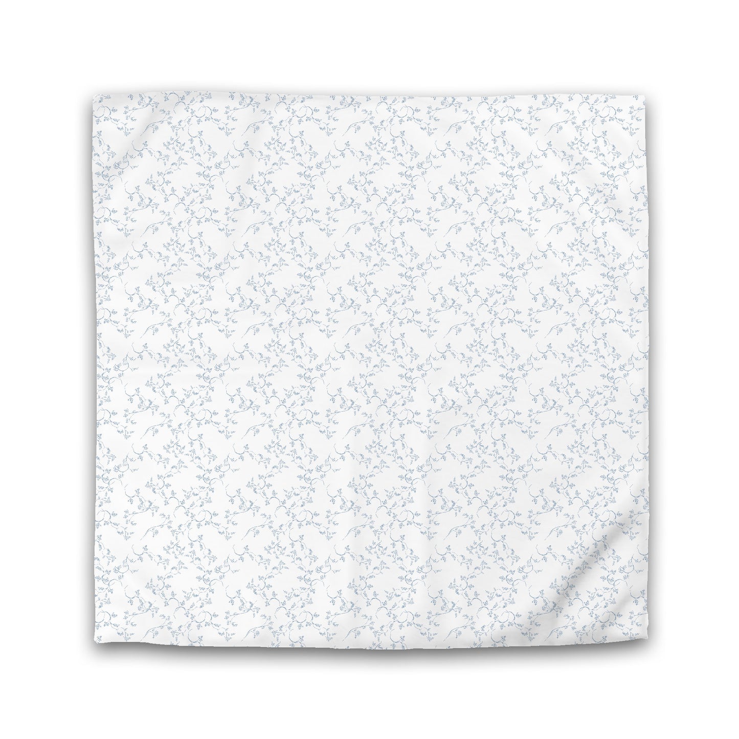 Off-white Cotton Sateen Duvet Cover, Blue Hand-painted Vine Print, King (width x length) 106 x 92 inches / 269 x 234 cm