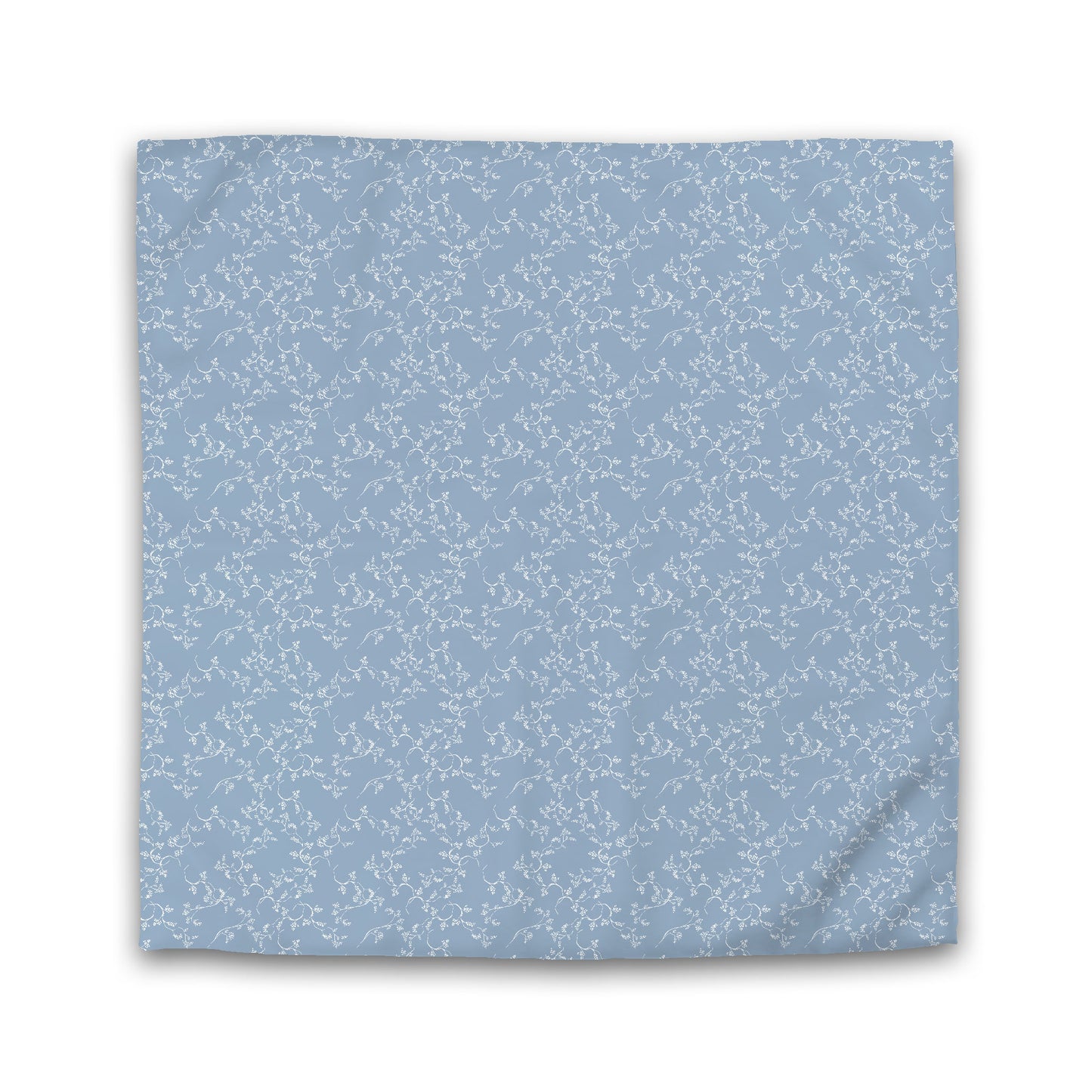 Blue Microfiber Duvet Cover, White Hand-painted Vine Print, King (width x length) 104 x 88 inches / 264 x 224 cm