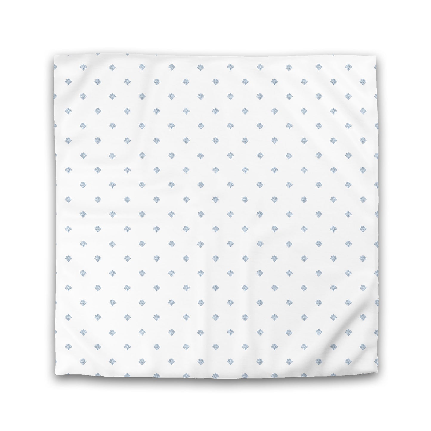 White Microfiber Duvet Cover, Blue Hand-painted Swizzle Motif Print | MFDU-1231-171