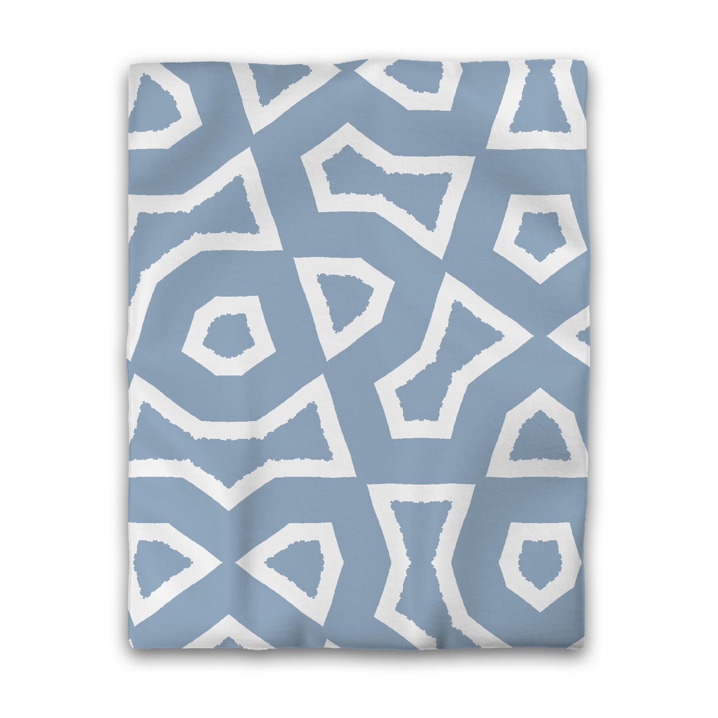 Blue Microfiber Duvet Cover, Bold White Graphic, Twin (width x length) 68 x 88 inches / 173 x 224 cm