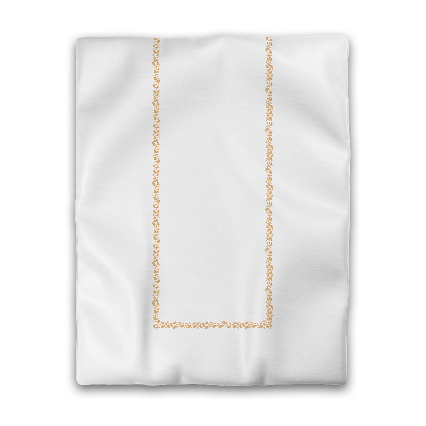 Off-white Cotton Sateen Duvet Cover, Pale Orange Hand-painted Dab Motif Print, Classic Border, Twin (width x length) 70 x 90 inches / 178 x 229 cm
