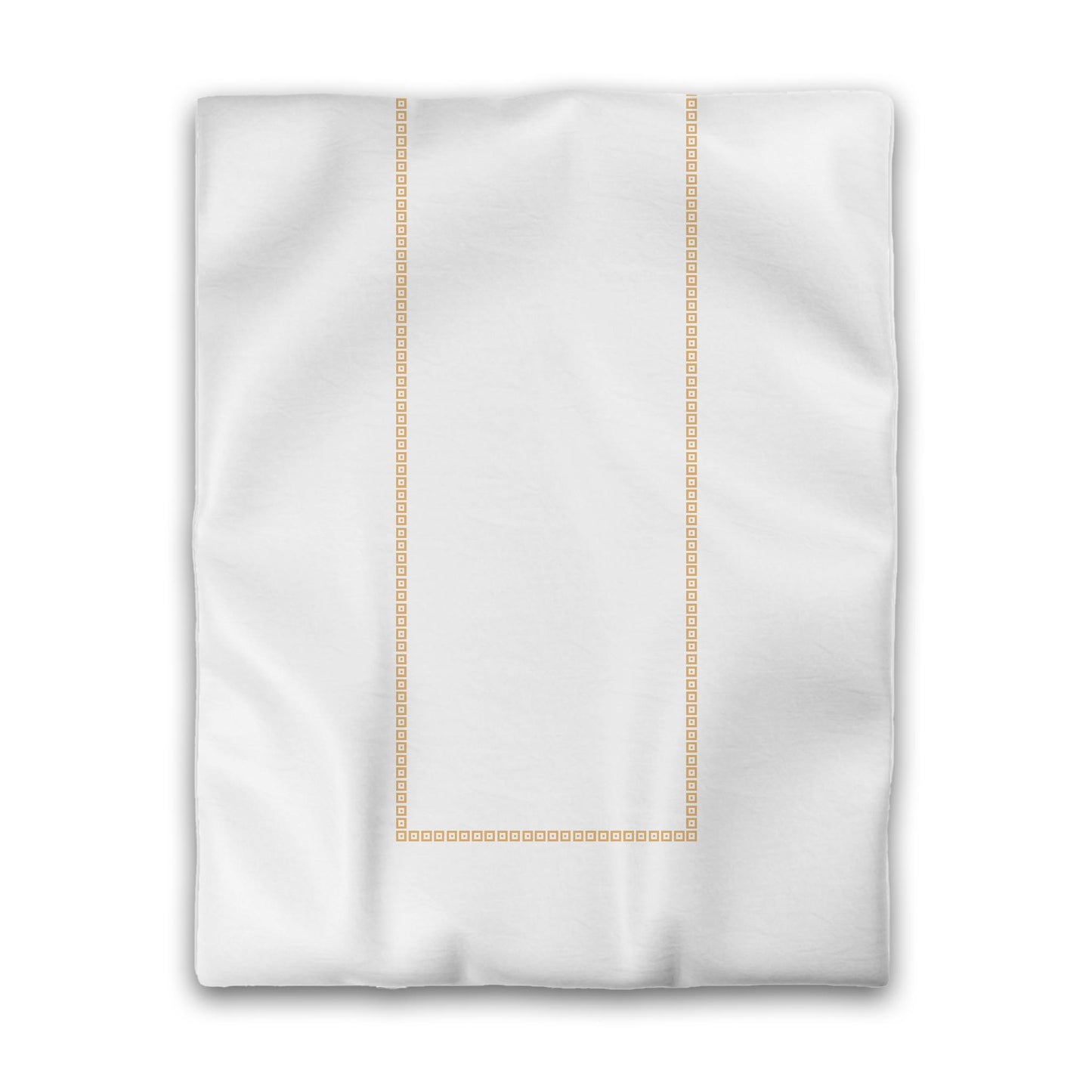 White Microfiber Duvet Cover, Pale Orange Repeating Square Motif Print, Classic Border, Twin (width x length) 68 x 88 inches / 173 x 224 cm