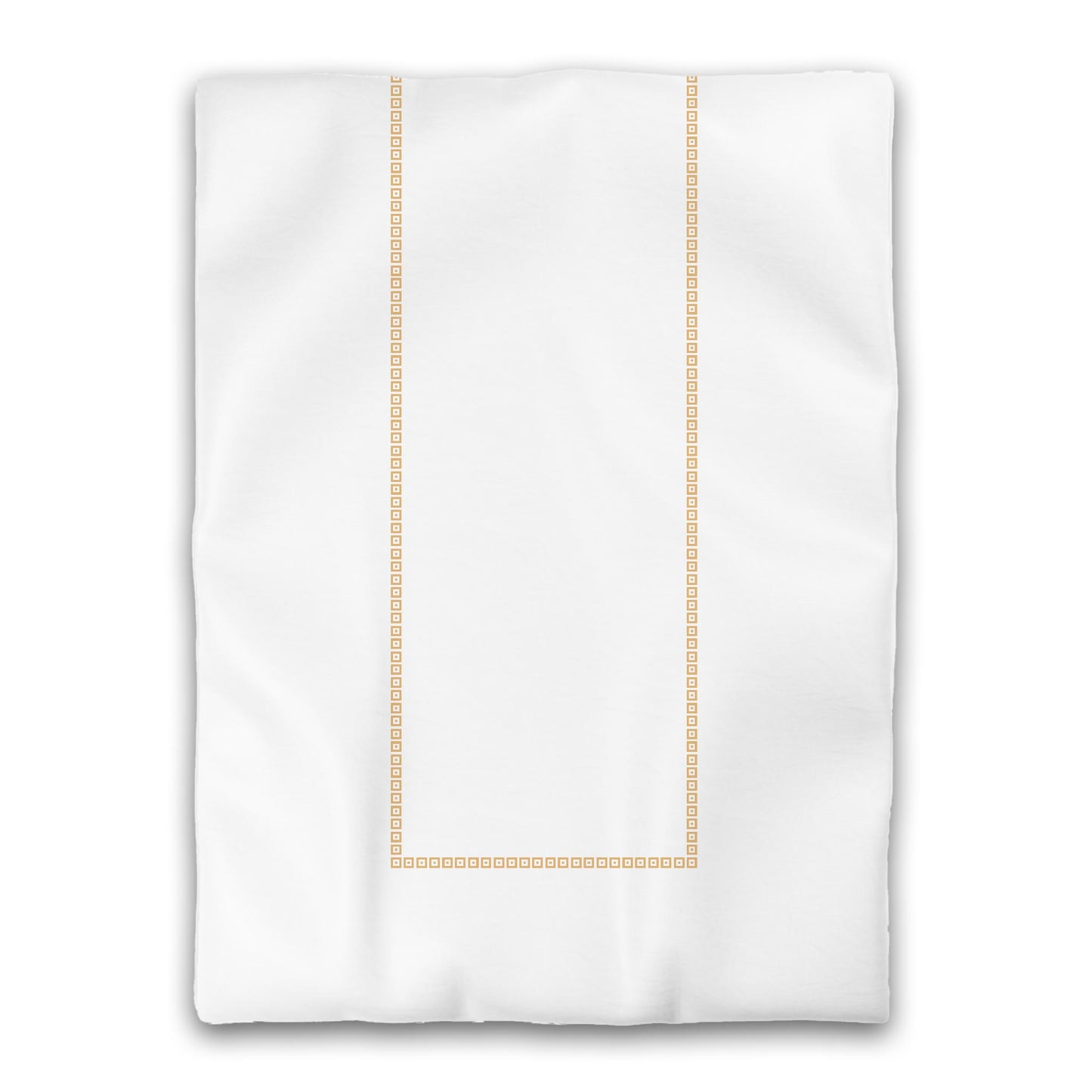 White Microfiber Duvet Cover, Pale Orange Repeating Square Motif Print, Classic Border, Twin XL (width x length) 68 x 92 inches / 173 x 234 cm