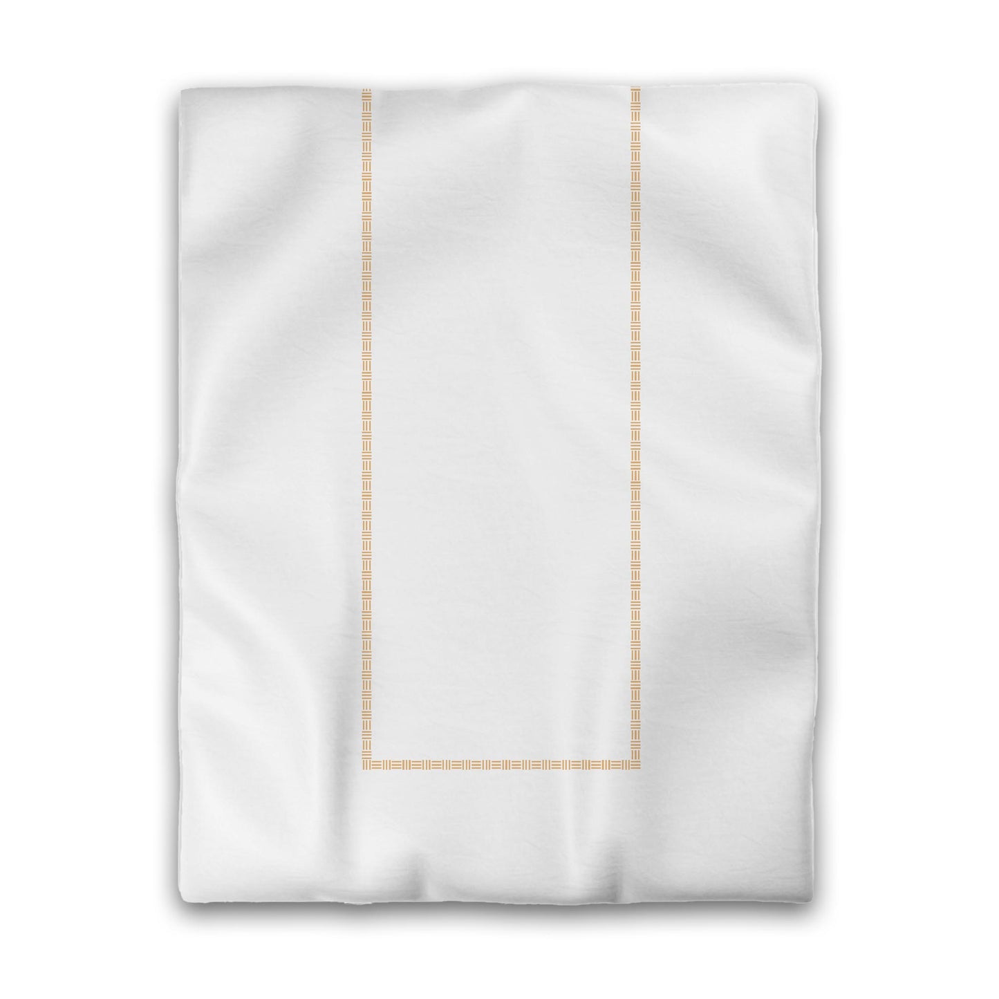 White Microfiber Duvet Cover, Pale Orange Single Weave Motif Print, Classic Border, Twin (width x length) 68 x 88 inches / 173 x 224 cm
