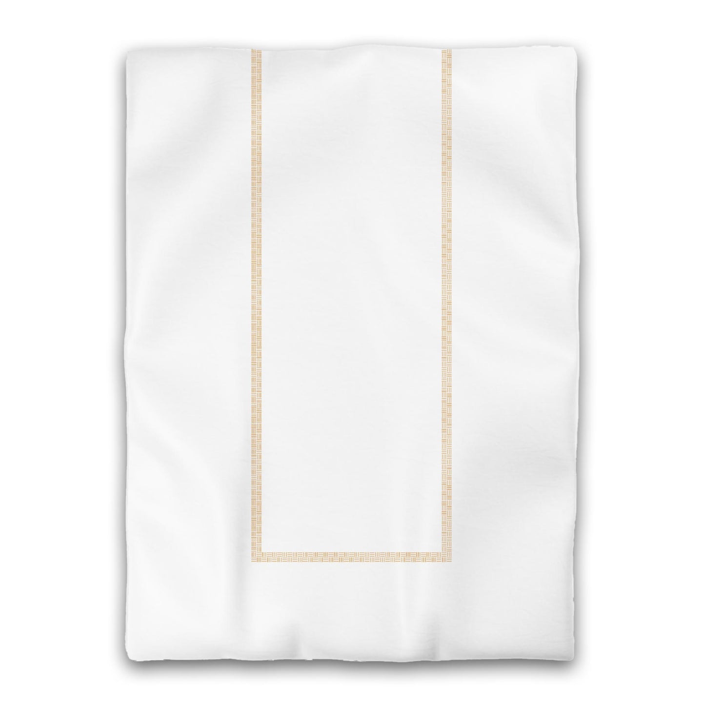 White Microfiber Duvet Cover, Pale Orange Double Weave Motif Print, Classic Border, Twin XL (width x length) 68 x 92 inches / 173 x 234 cm