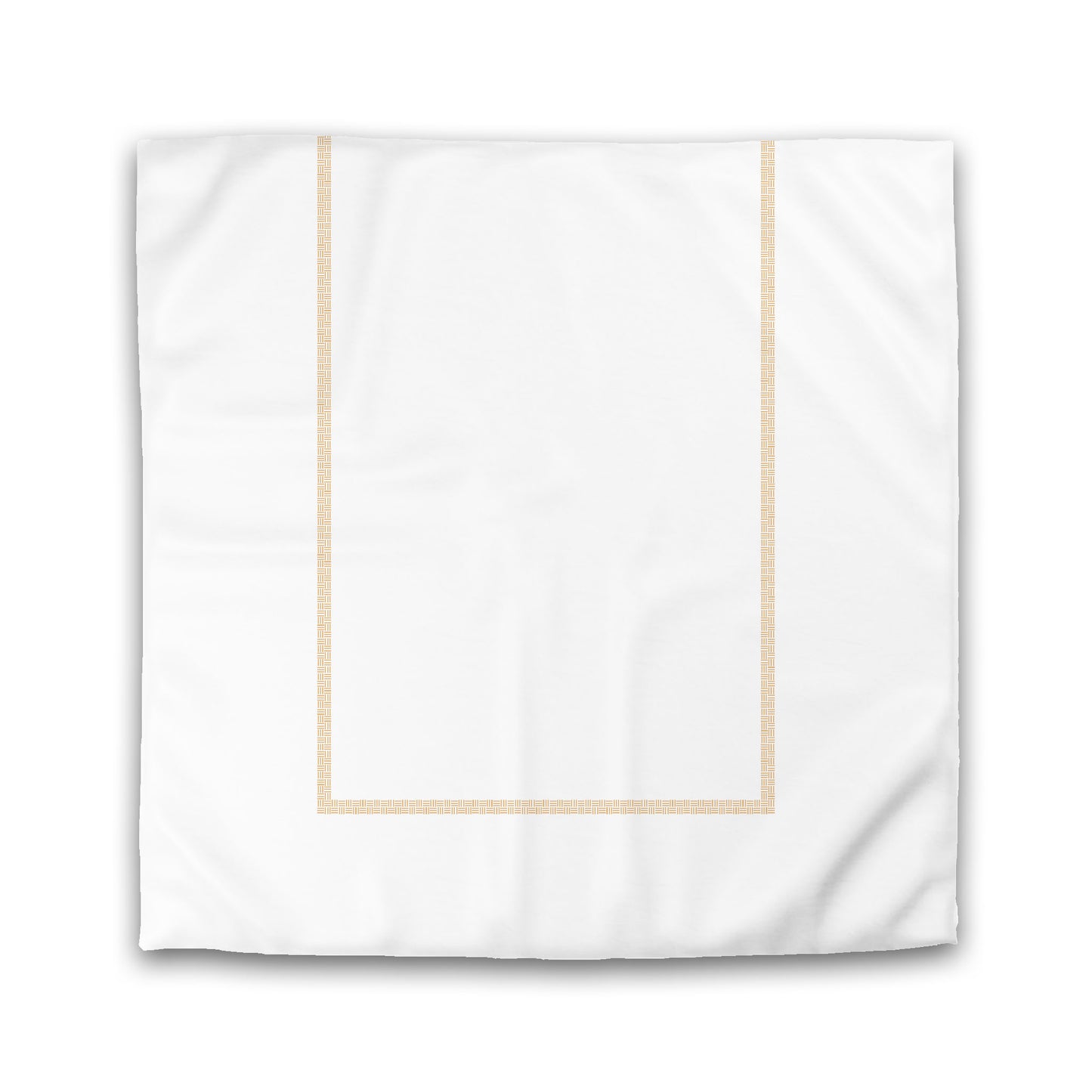 White Microfiber Duvet Cover, Pale Orange Double Weave Motif Print, Classic Border, King (width x length) 104 x 88 inches / 264 x 224 cm