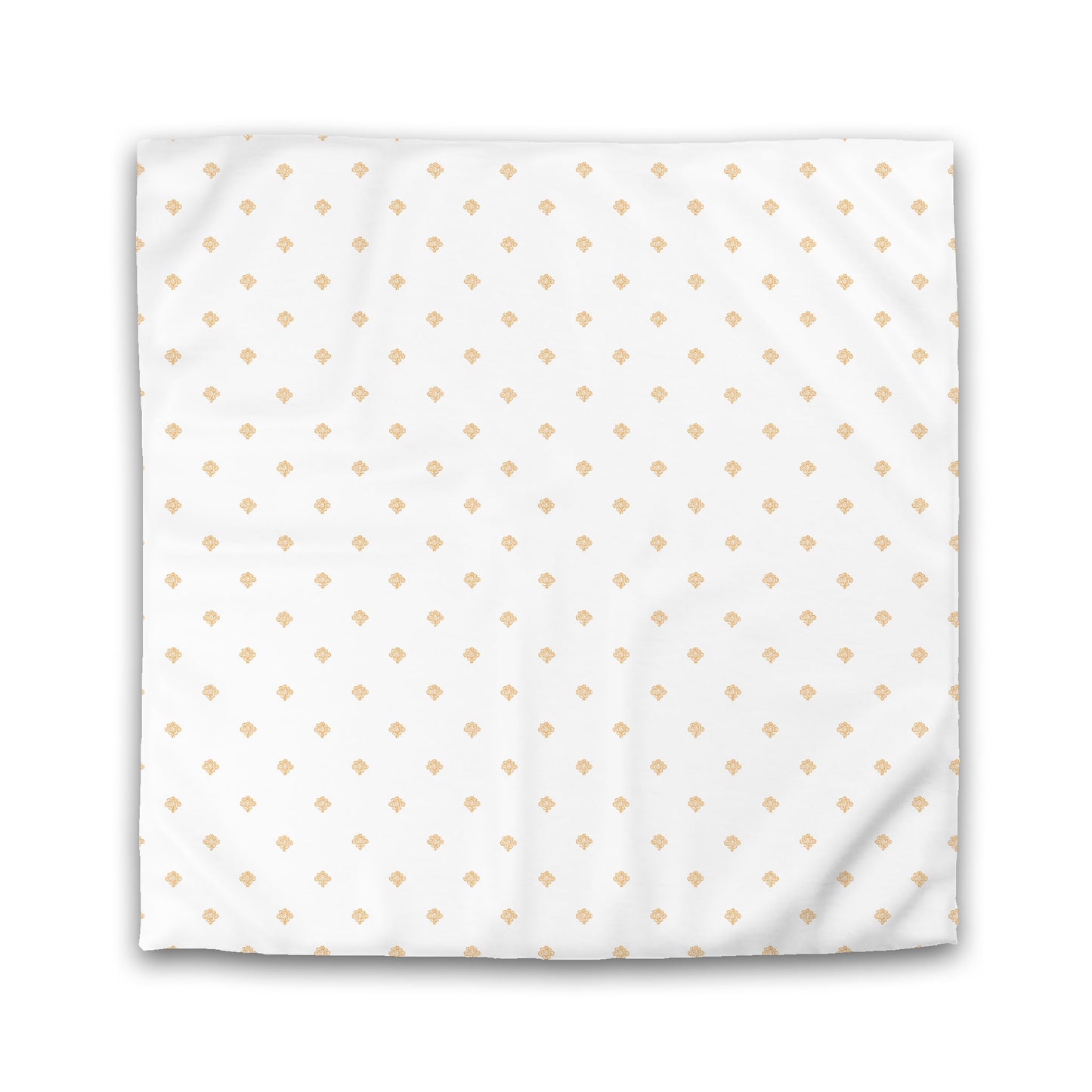Off-white Cotton Sateen Duvet Cover, Pale Orange Hand-painted Swizzle Motif Print, King (width x length) 106 x 92 inches / 269 x 234 cm