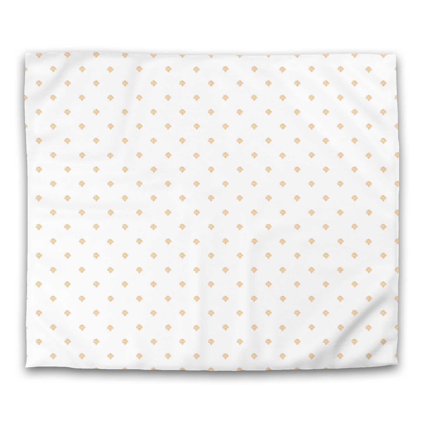 White Microfiber Duvet Cover, Pale Orange Hand-painted Swizzle Motif Print | MFDU-1232-171