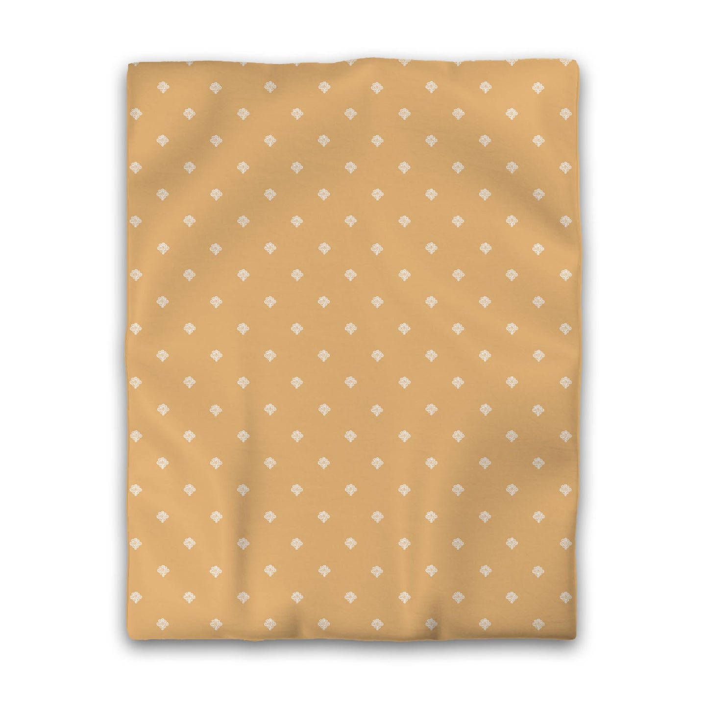 Pale Orange Microfiber Duvet Cover, White Hand-painted Swizzle Motif Print, Twin (width x length) 68 x 88 inches / 173 x 224 cm