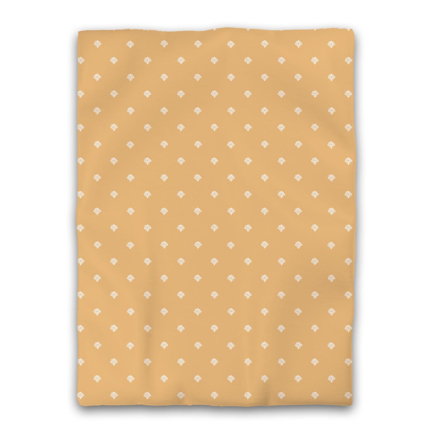 Pale Orange Microfiber Duvet Cover, White Hand-painted Swizzle Motif Print, Twin XL (width x length) 68 x 92 inches / 173 x 234 cm