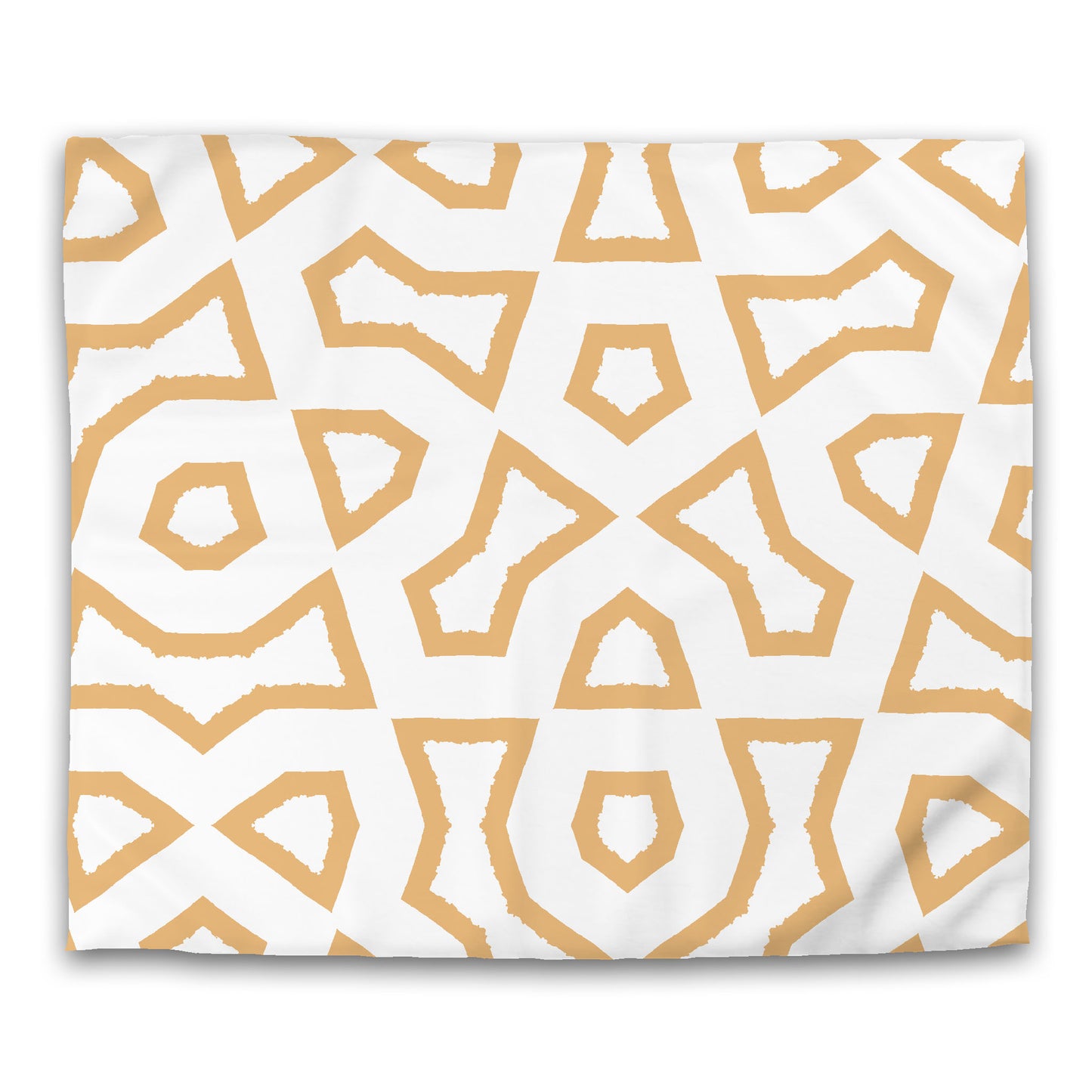 Off-white Cotton Sateen Duvet Cover, Bold Pale Orange Graphic | CSDU-1232-391