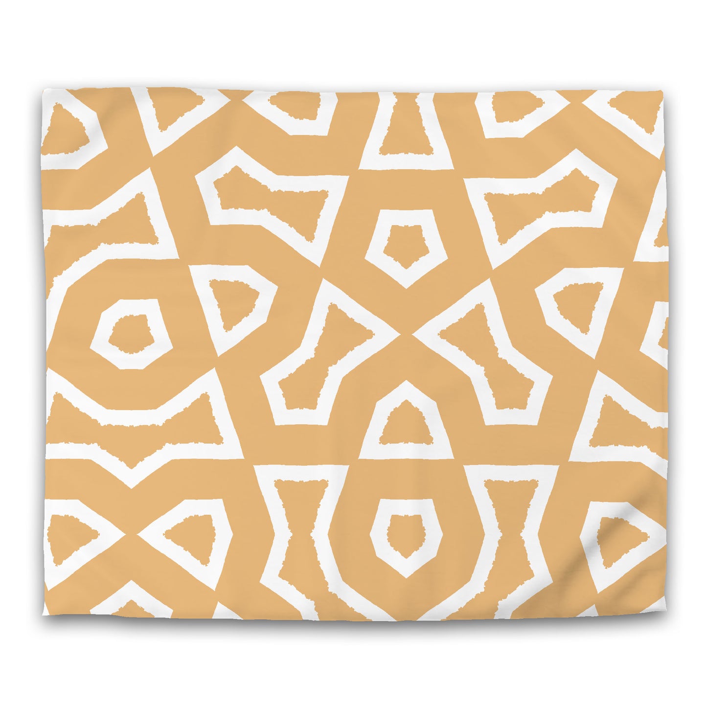 Pale Orange Cotton Sateen Duvet Cover, Bold Off-white Graphic | CSDU-1232-392