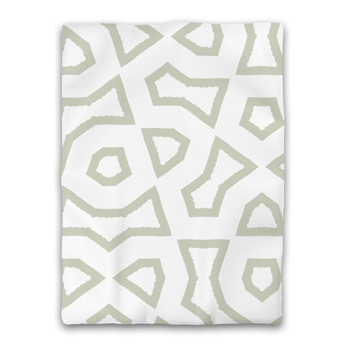 White Microfiber Duvet Cover, Bold Pale Green Graphic, Twin XL (width x length) 68 x 92 inches / 173 x 234 cm