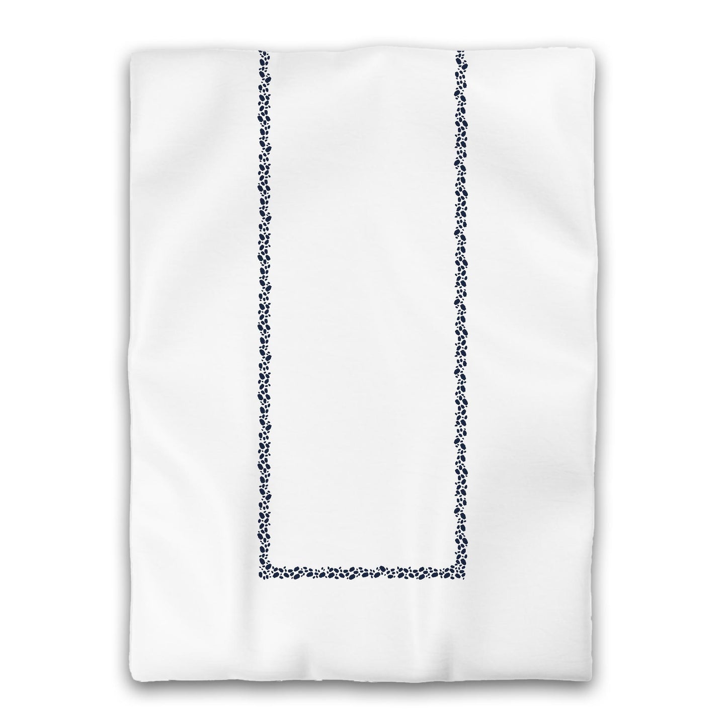White Microfiber Duvet Cover, Navy Blue Hand-painted Dab Motif Print, Classic Border, Twin XL (width x length) 68 x 92 inches / 173 x 234 cm