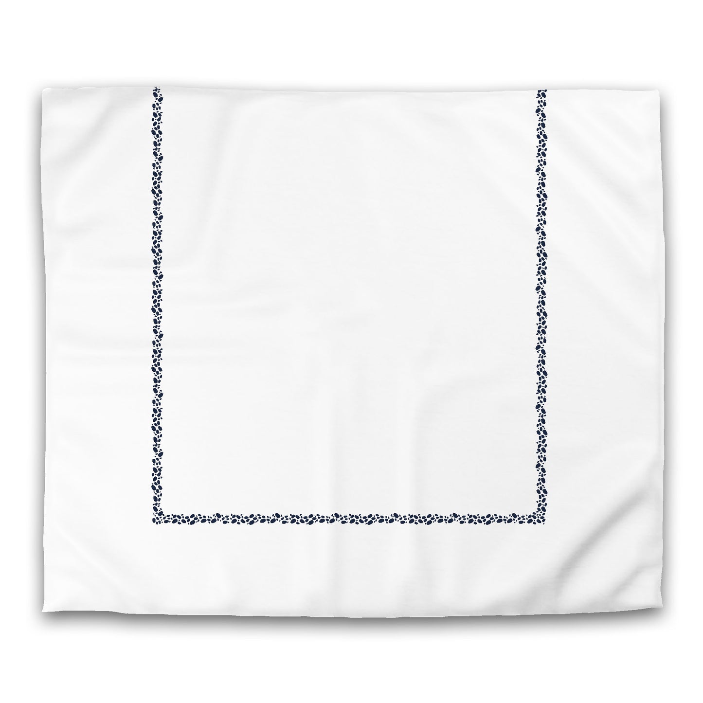 White Microfiber Duvet Cover, Navy Blue Hand-painted Dab Motif Print, Classic Border, King (width x length) 104 x 88 inches / 264 x 224 cm