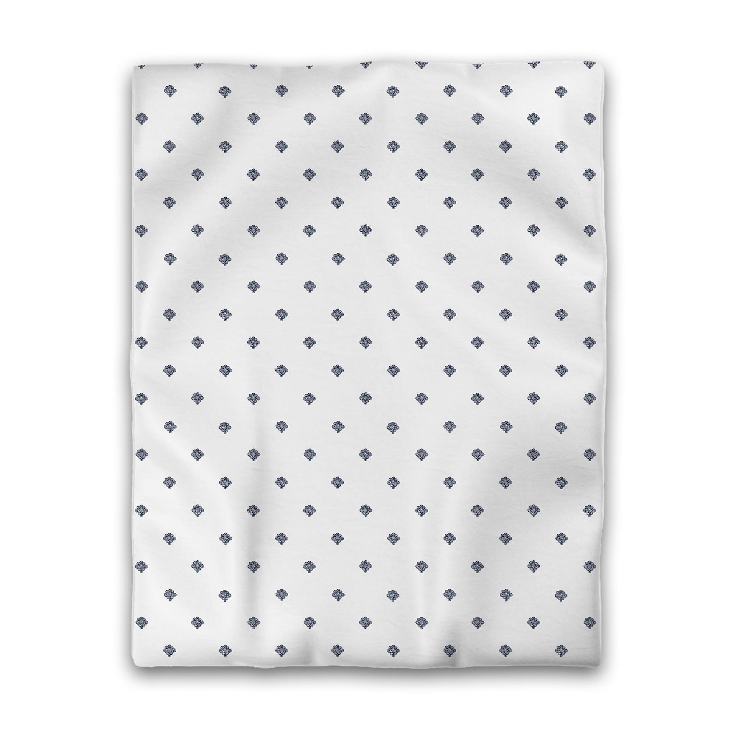 White Microfiber Duvet Cover, Navy Blue Hand-painted Swizzle Motif Print, Twin (width x length) 68 x 88 inches / 173 x 224 cm