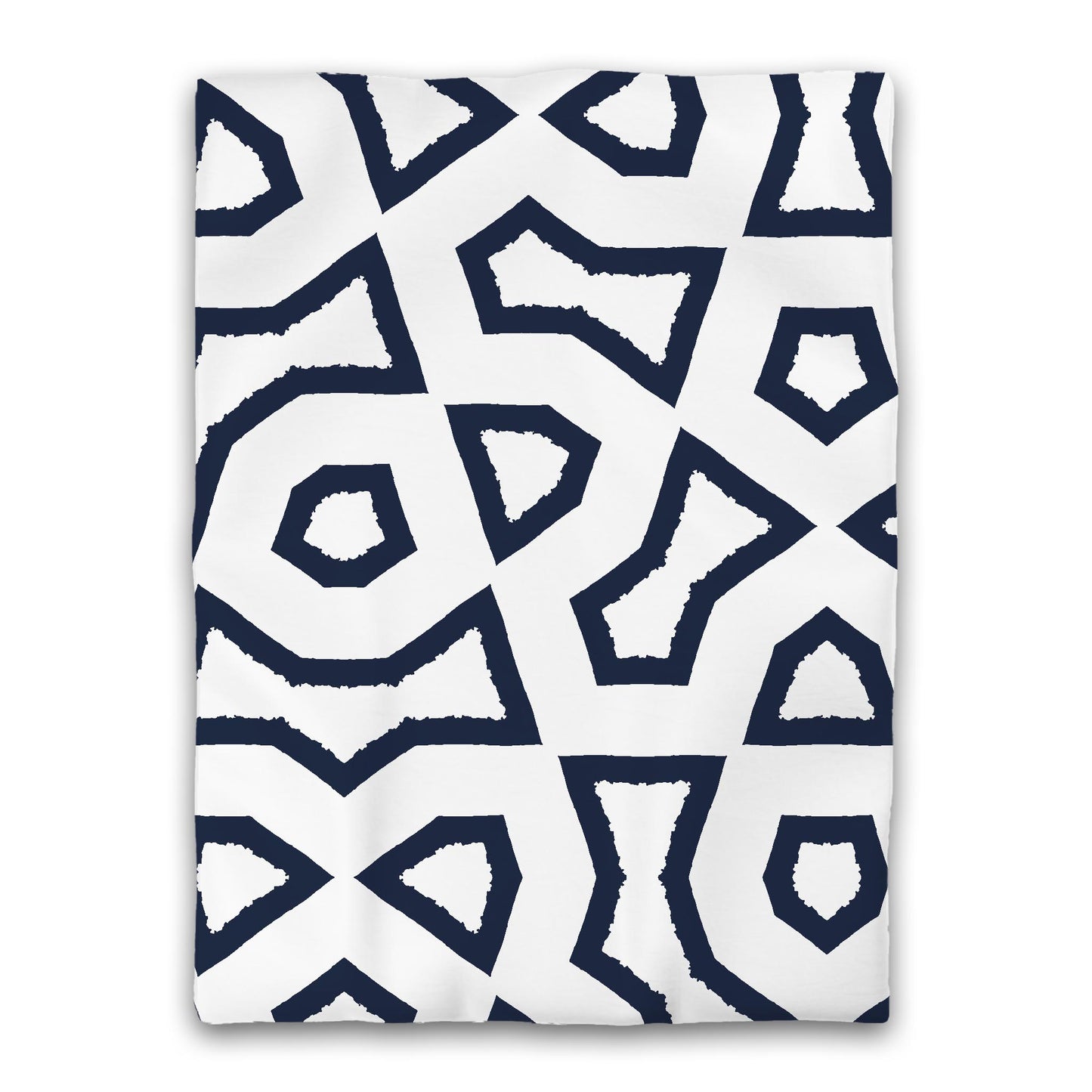 White Microfiber Duvet Cover, Bold Navy Blue Graphic, Twin XL (width x length) 68 x 92 inches / 173 x 234 cm