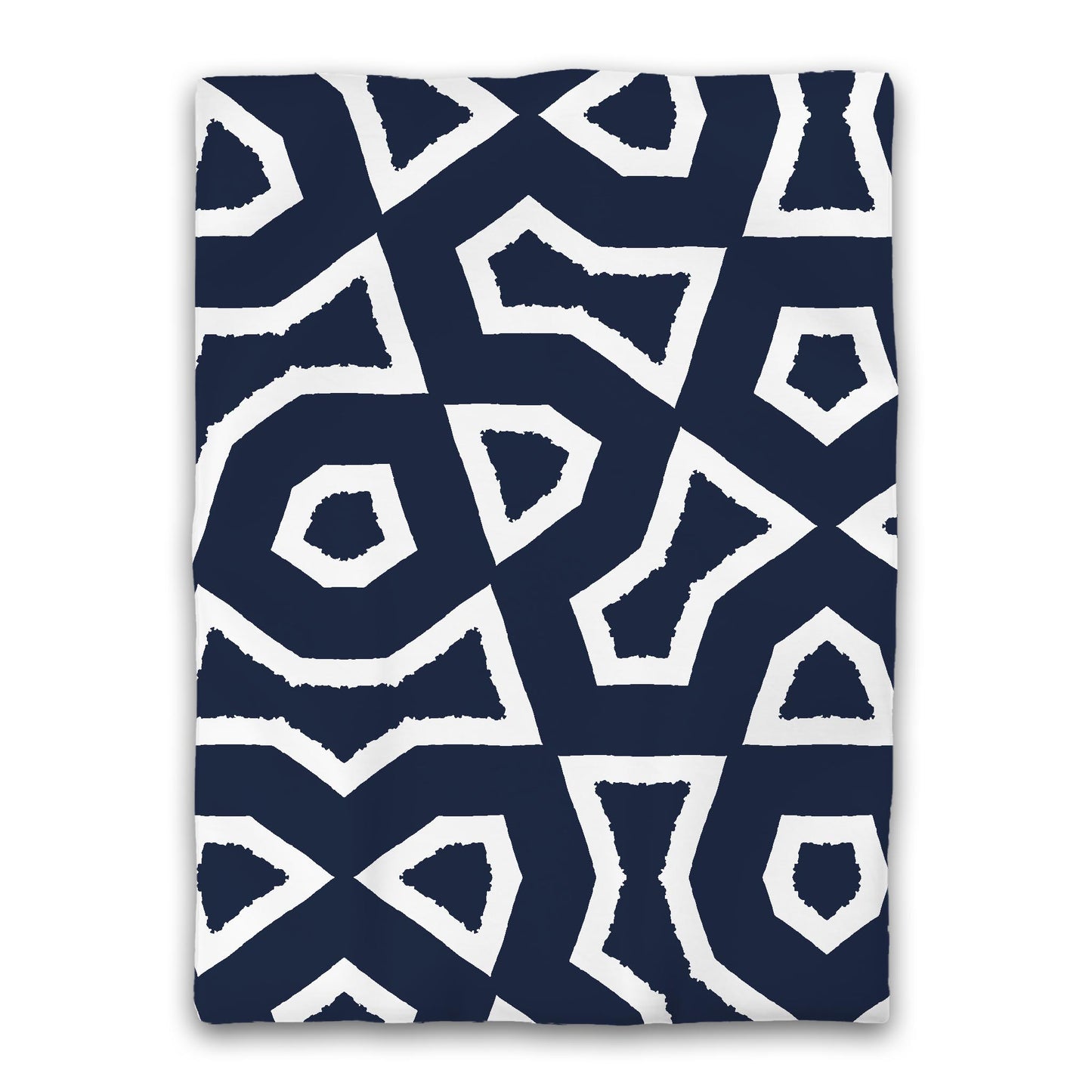 Navy Blue Microfiber Duvet Cover, Bold White Graphic, Twin XL (width x length) 68 x 92 inches / 173 x 234 cm