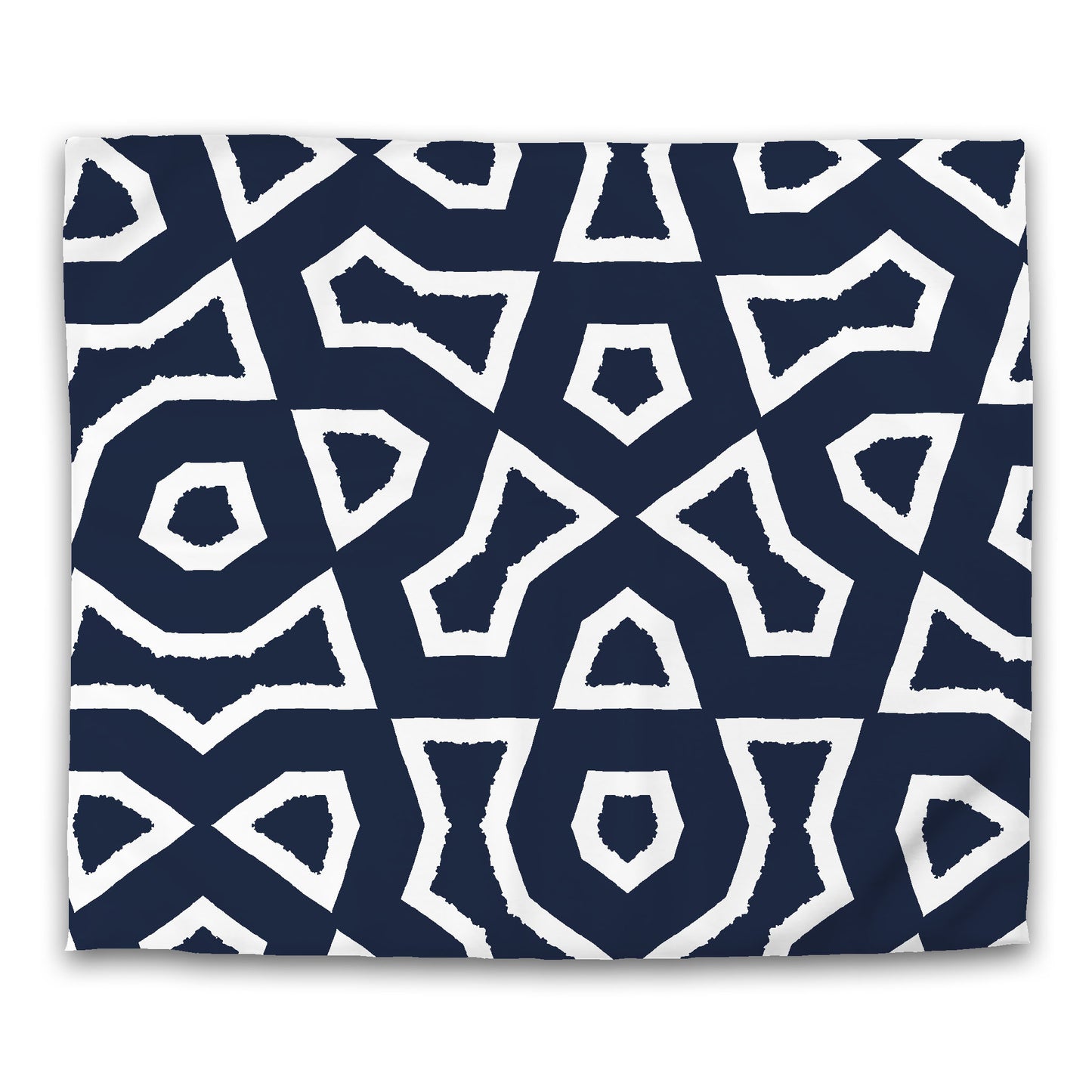 Navy Blue Microfiber Duvet Cover, Bold White Graphic, King (width x length) 104 x 88 inches / 264 x 224 cm