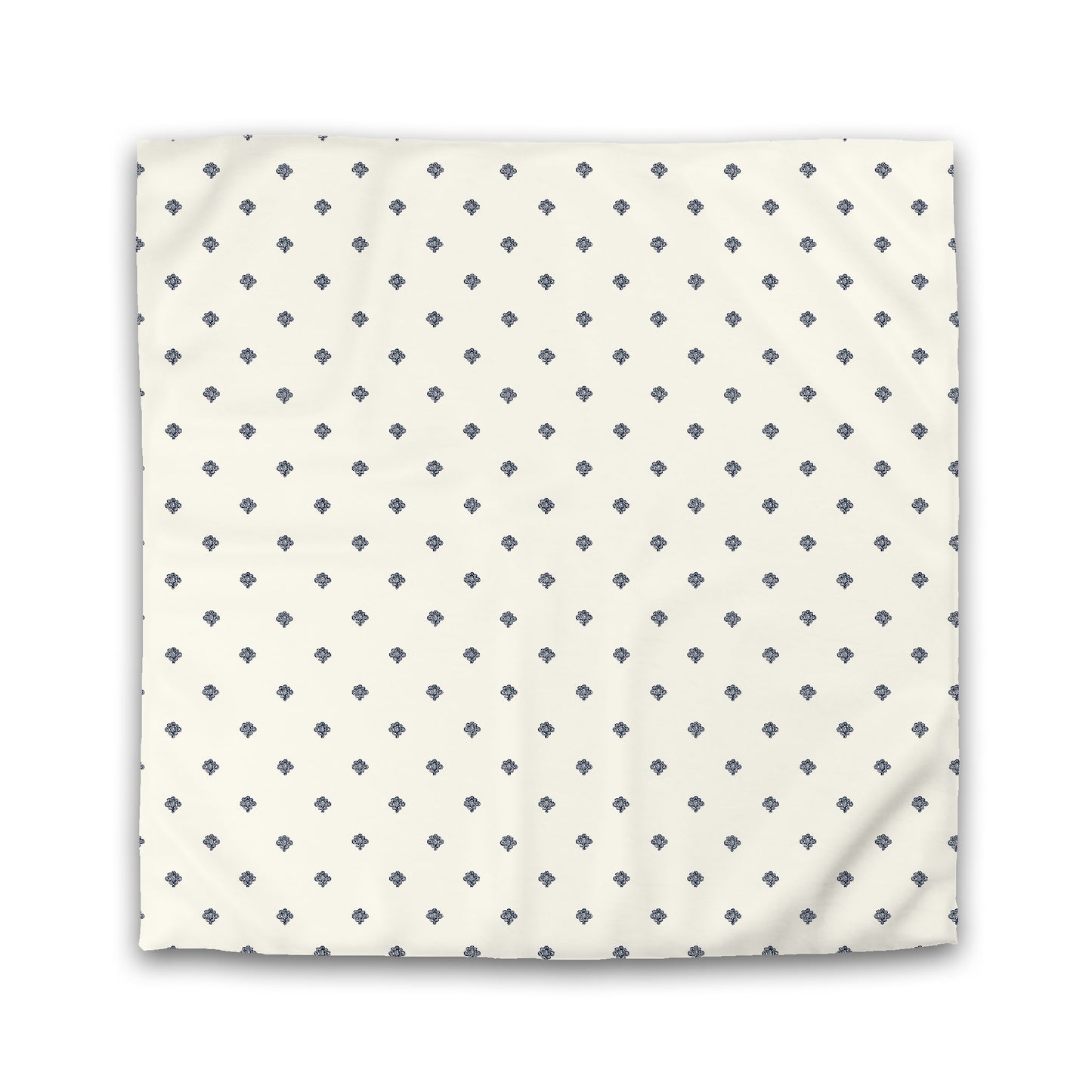 Pale Cream Microfibre Duvet Cover, Navy Blue Hand-painted Swizzle Motif Print, Queen (width x length) 88 x 88 inches / 224 x 224 cm