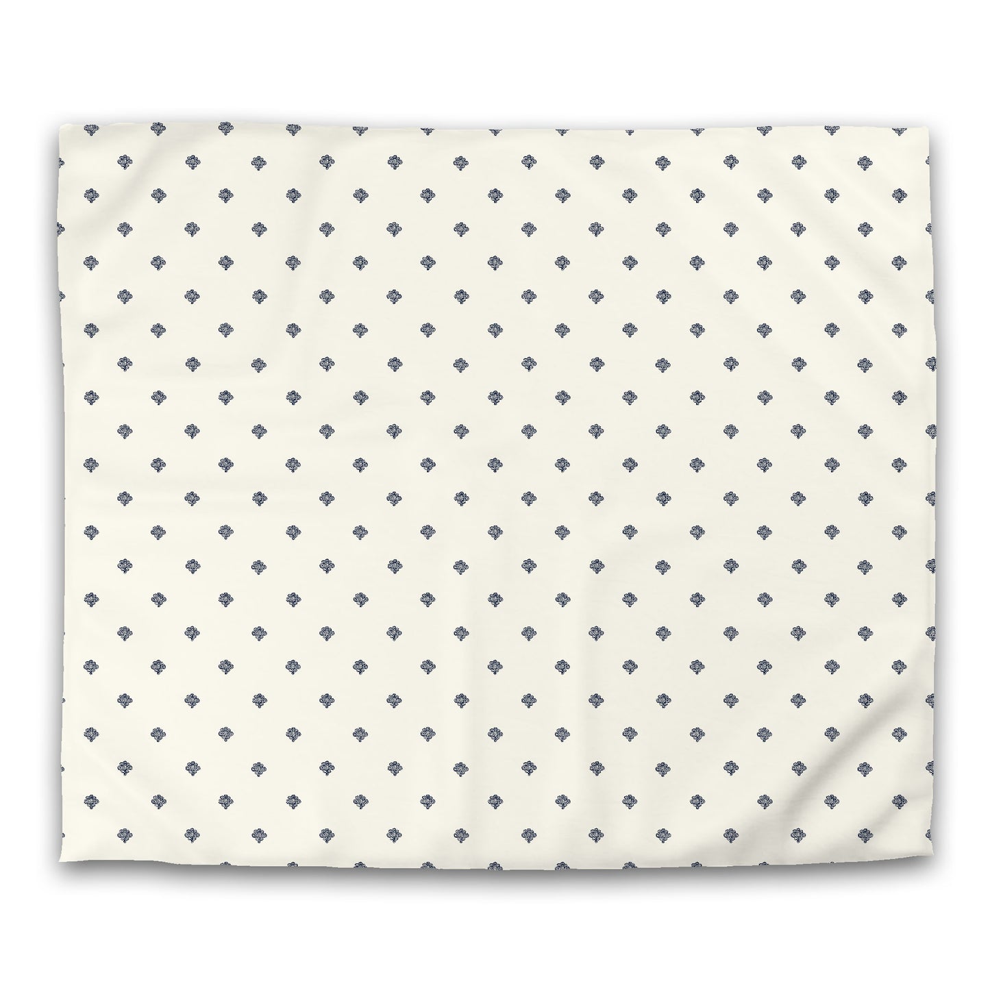 Pale Cream Microfibre Duvet Cover, Navy Blue Hand-painted Swizzle Motif Print, King (width x length) 104 x 88 inches / 264 x 224 cm