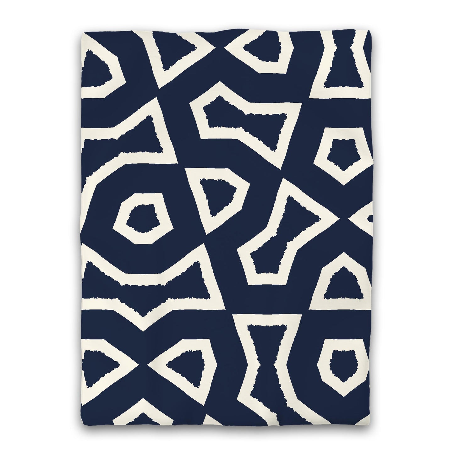 Navy Blue Microfiber Duvet Cover, Bold Pale Cream Graphic, Twin XL (width x length) 68 x 92 inches / 173 x 234 cm