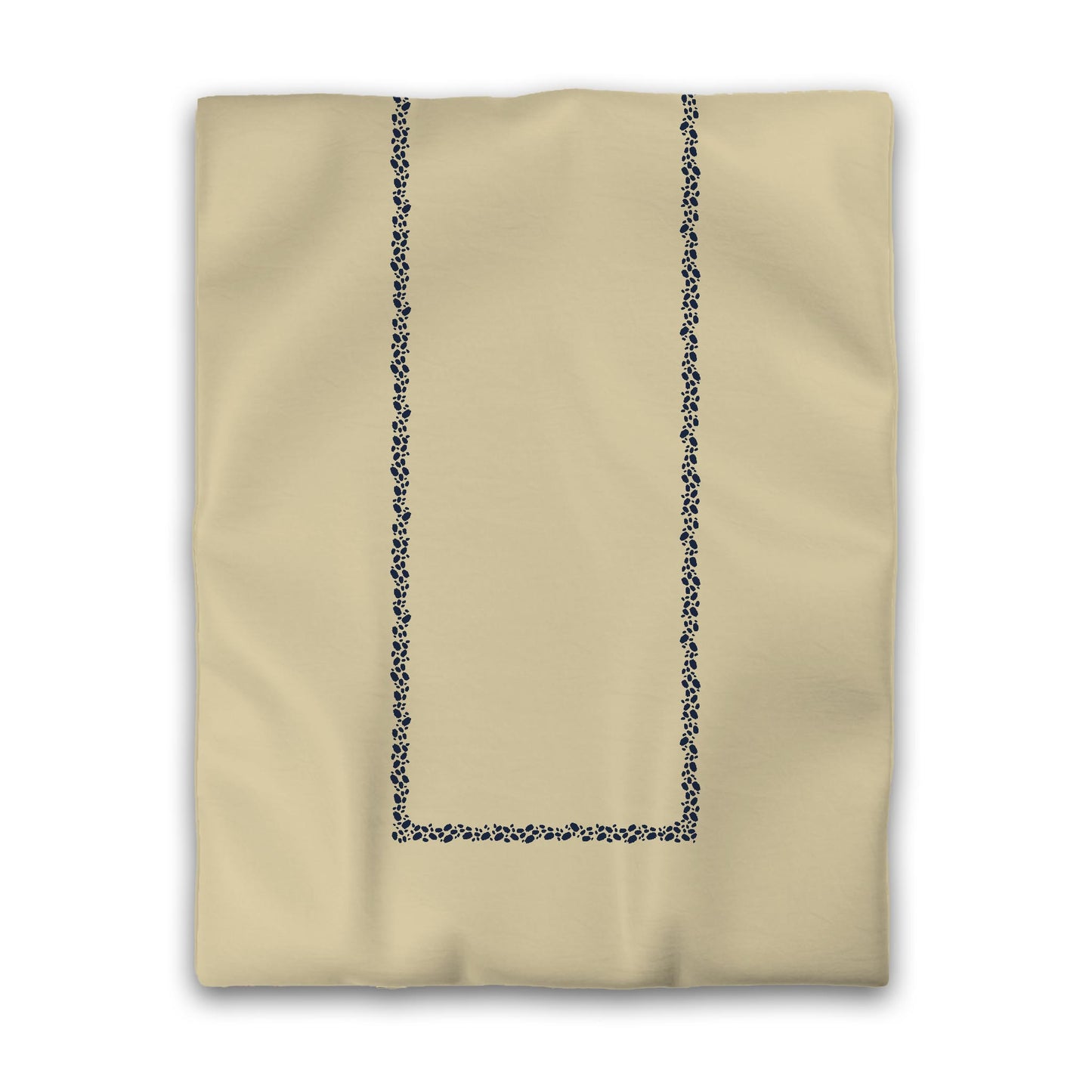 Desert Sand Microfibre Duvet Cover, Navy Blue Hand-painted Dab Motif Print, Classic Border, Twin (width x length) 68 x 88 inches / 173 x 224 cm