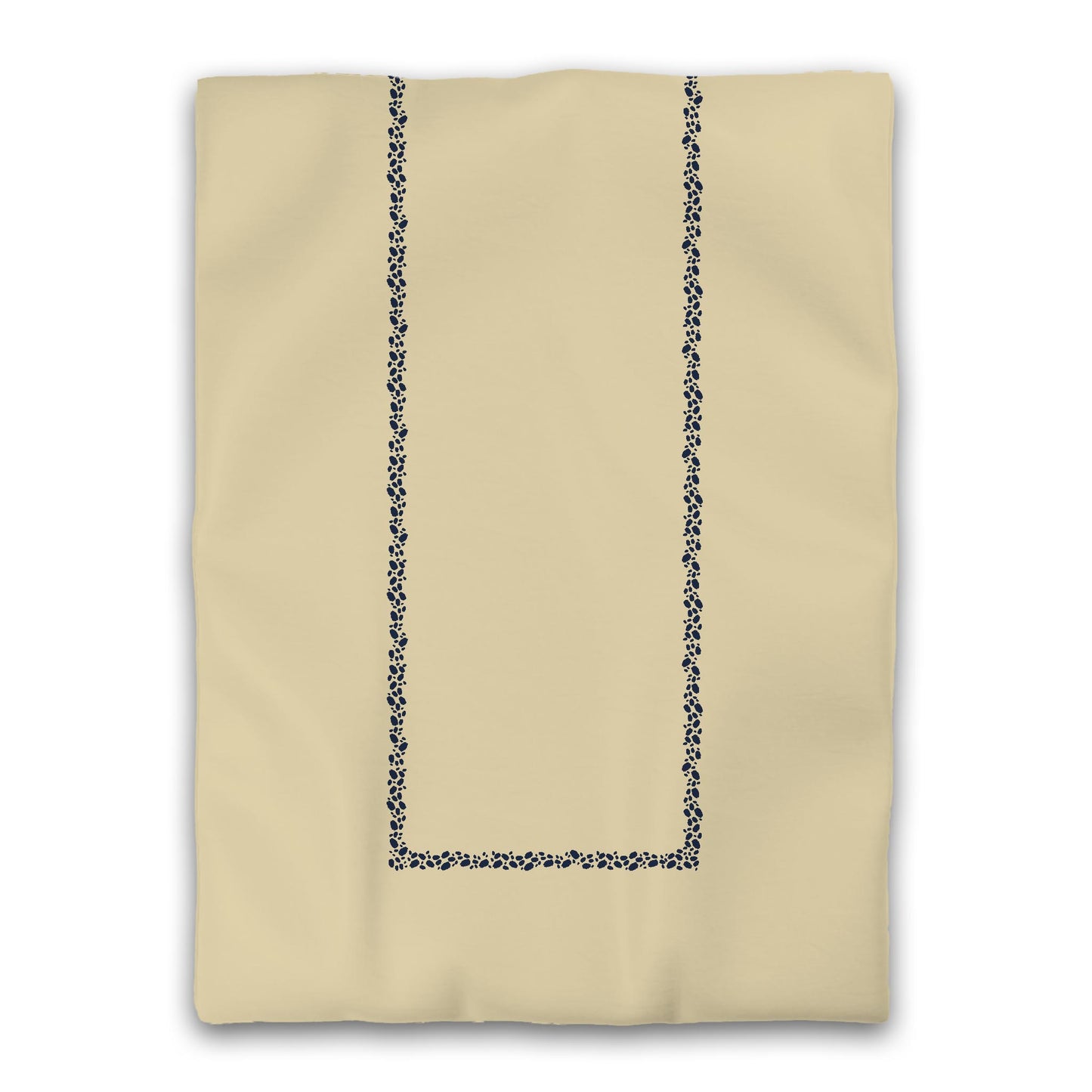 Desert Sand Microfibre Duvet Cover, Navy Blue Hand-painted Dab Motif Print, Classic Border, Twin XL (width x length) 68 x 92 inches / 173 x 234 cm