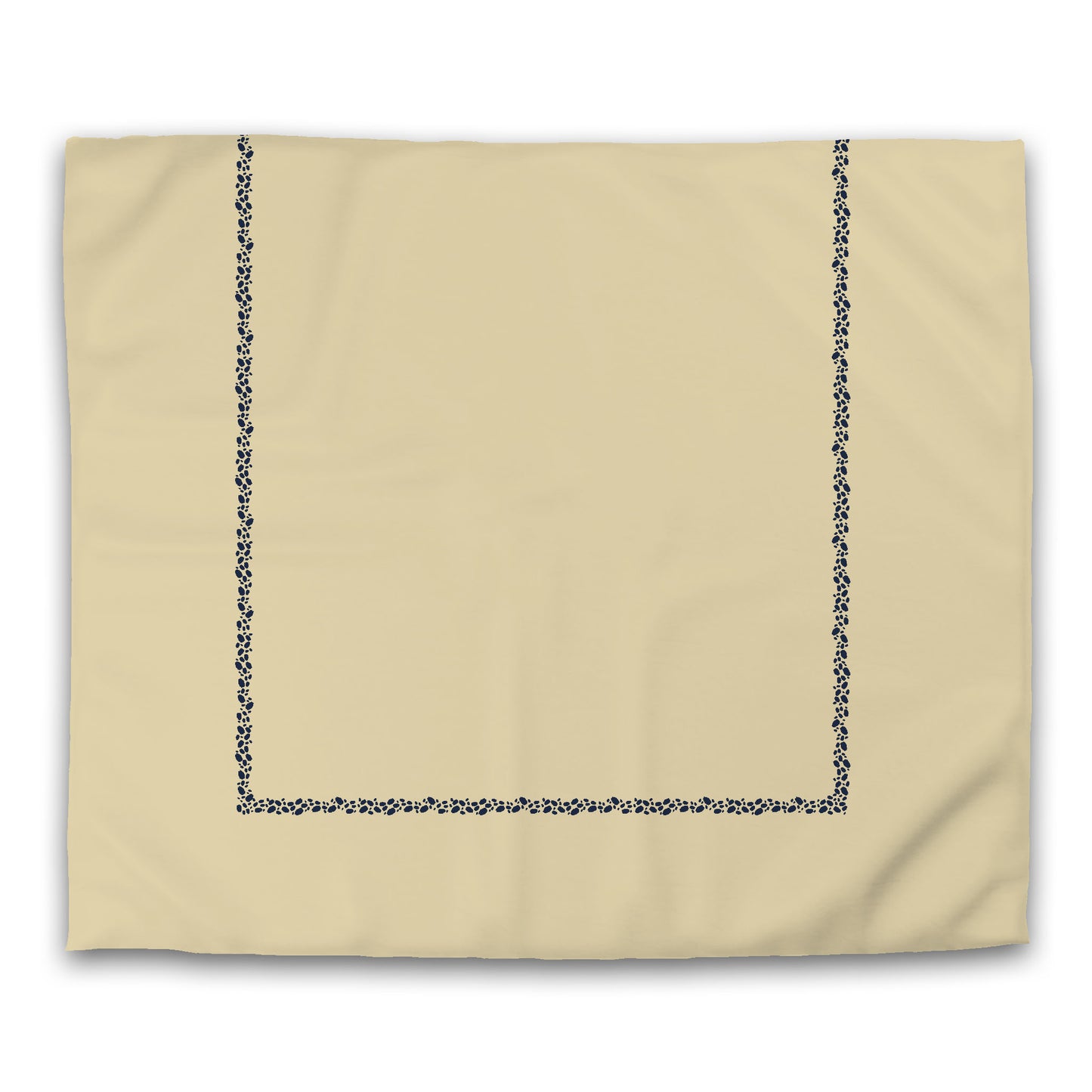 Desert Sand Microfibre Duvet Cover, Navy Blue Hand-painted Dab Motif Print, Classic Border, King (width x length) 104 x 88 inches / 264 x 224 cm