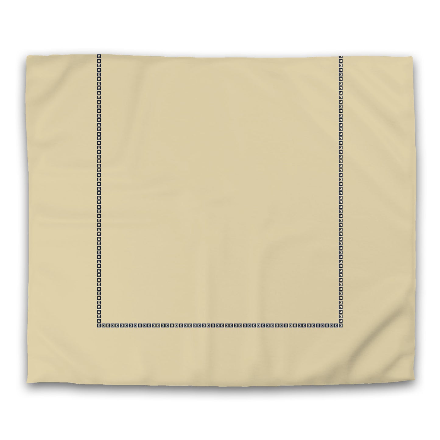 Desert Sand Microfibre Duvet Cover, Navy Blue Repeating Square Motif Print, Classic Border, King (width x length) 104 x 88 inches / 264 x 224 cm