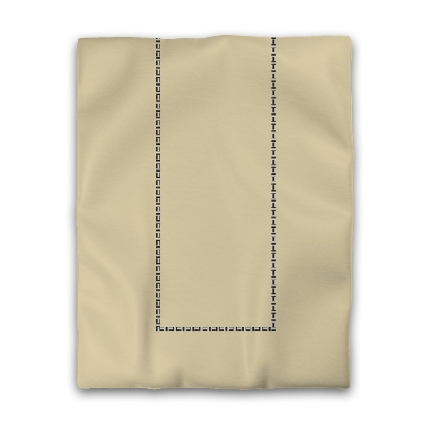 Desert Sand Microfibre Duvet Cover, Navy Blue Single Weave Motif Print, Classic Border, Twin (width x length) 68 x 88 inches / 173 x 224 cm